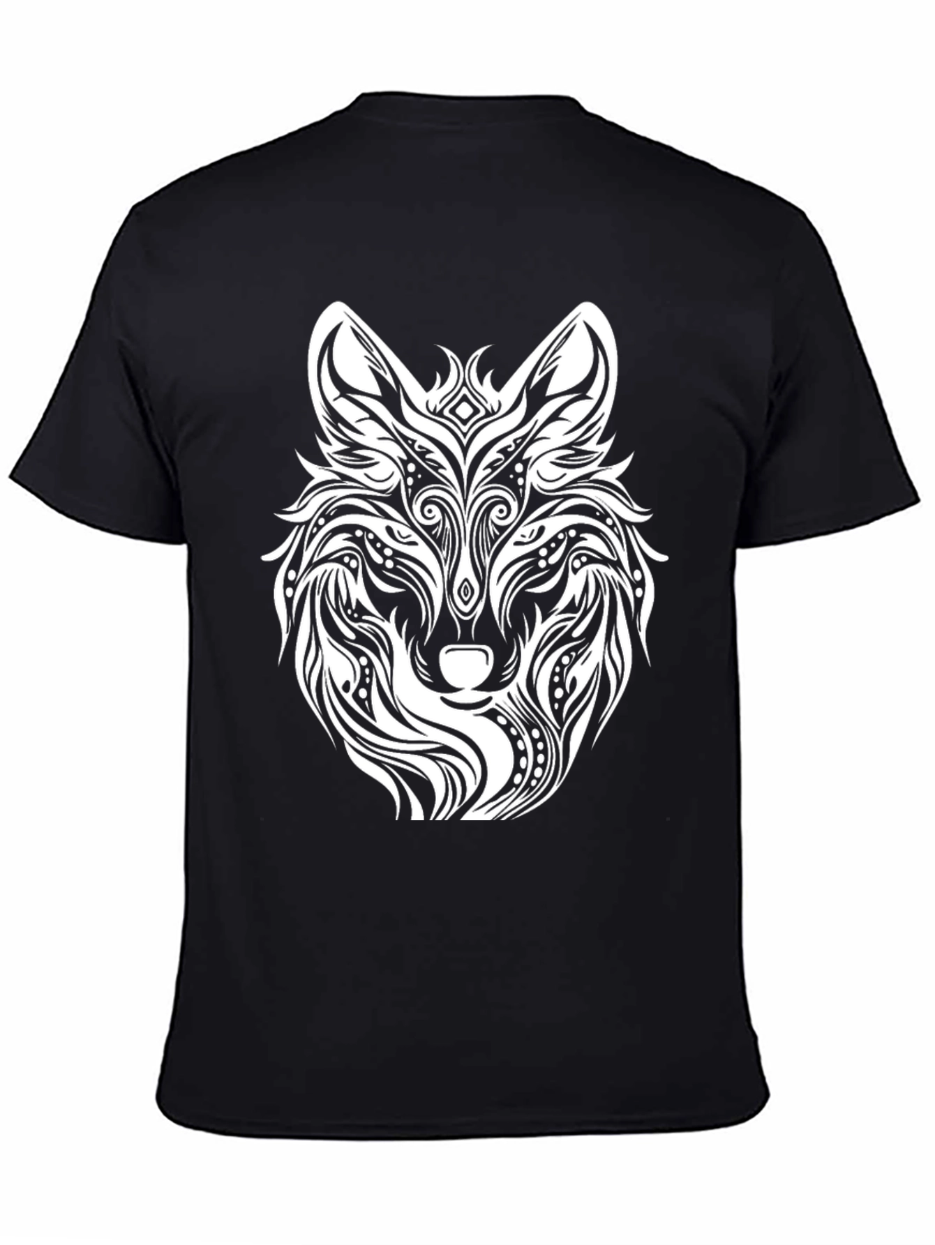 Wolf Graphic Print Black T-Shirt
