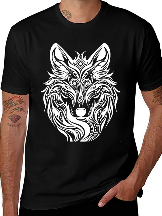 Wolf Graphic Print Black T-Shirt
