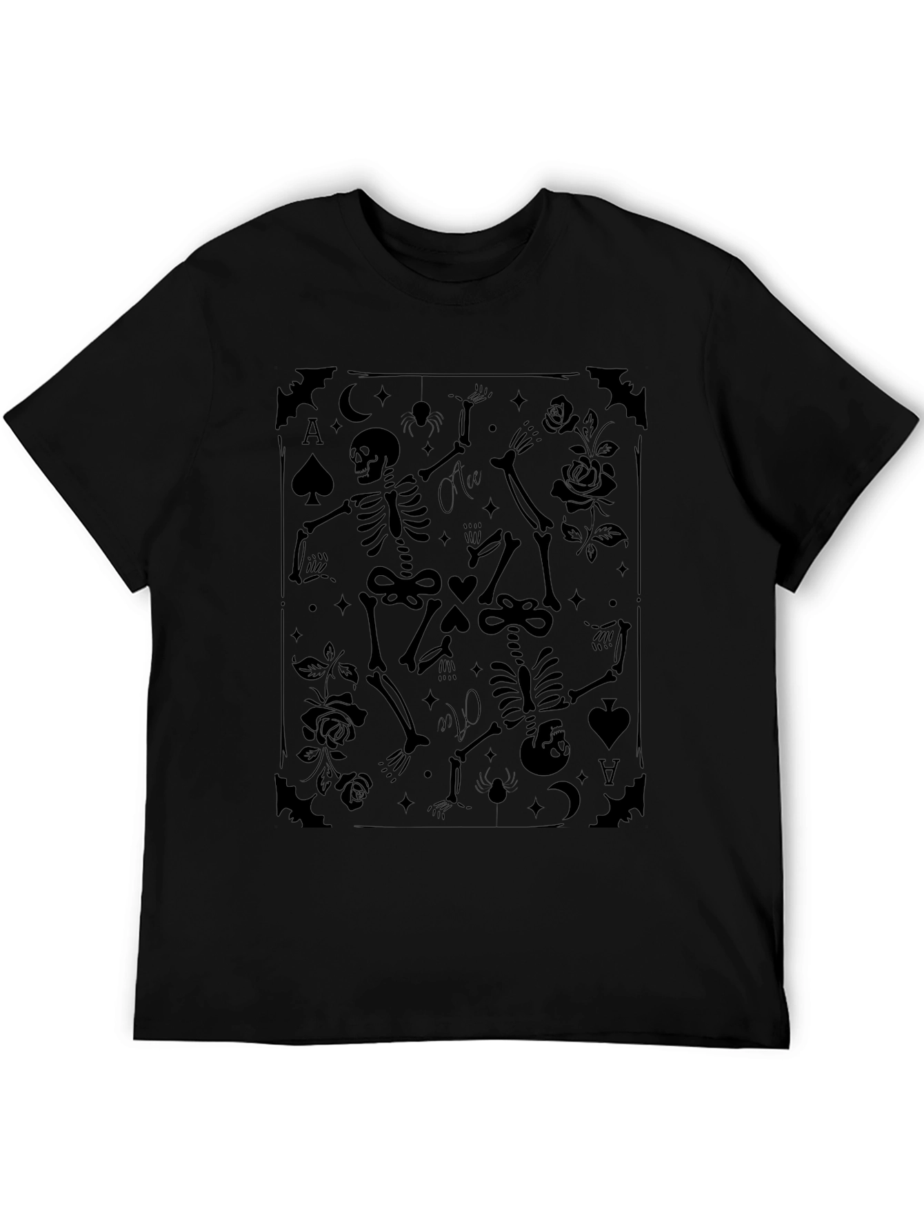 Skeleton Card T-Shirt - Gothic Ace Design