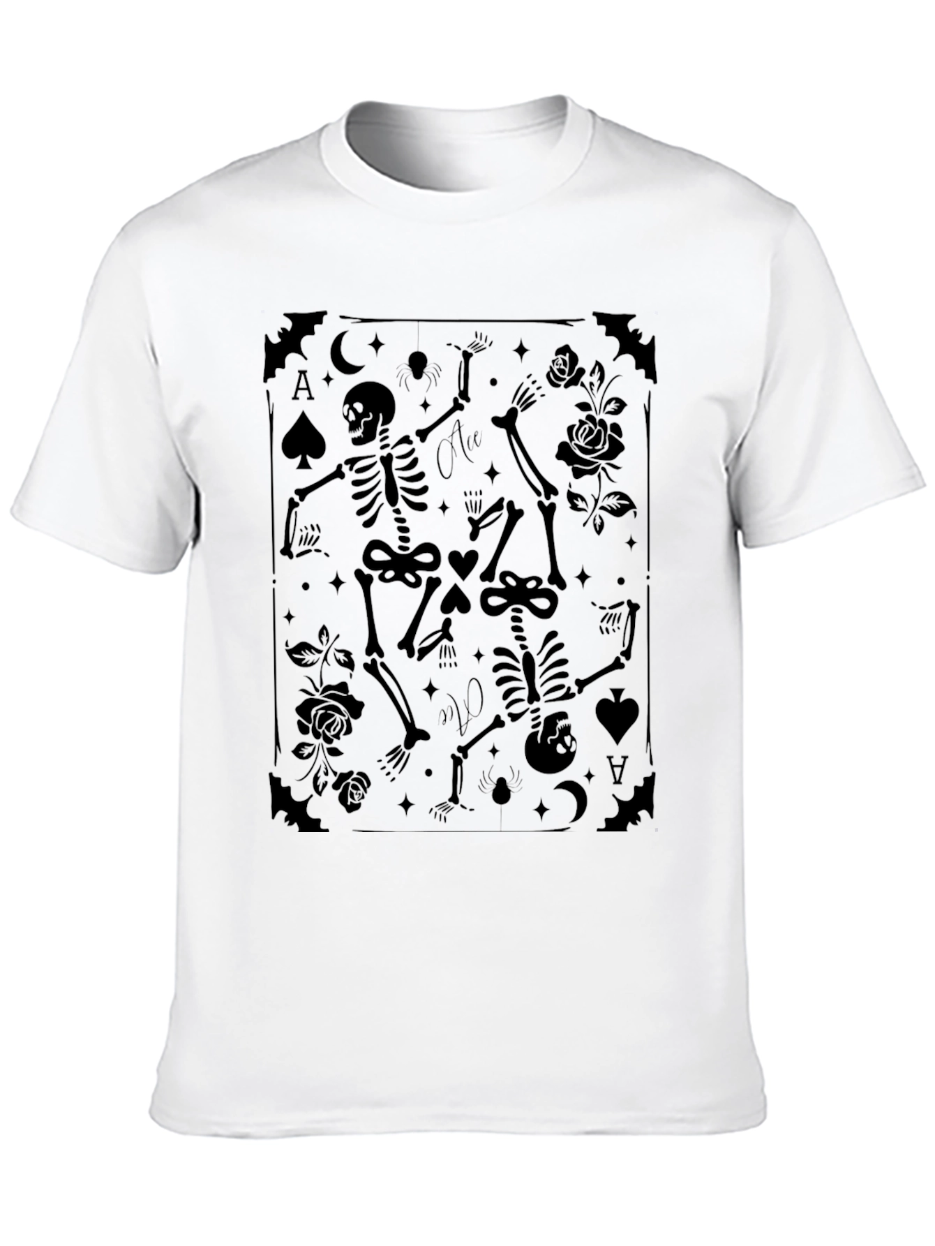 Skeleton Card T-Shirt - Gothic Ace Design