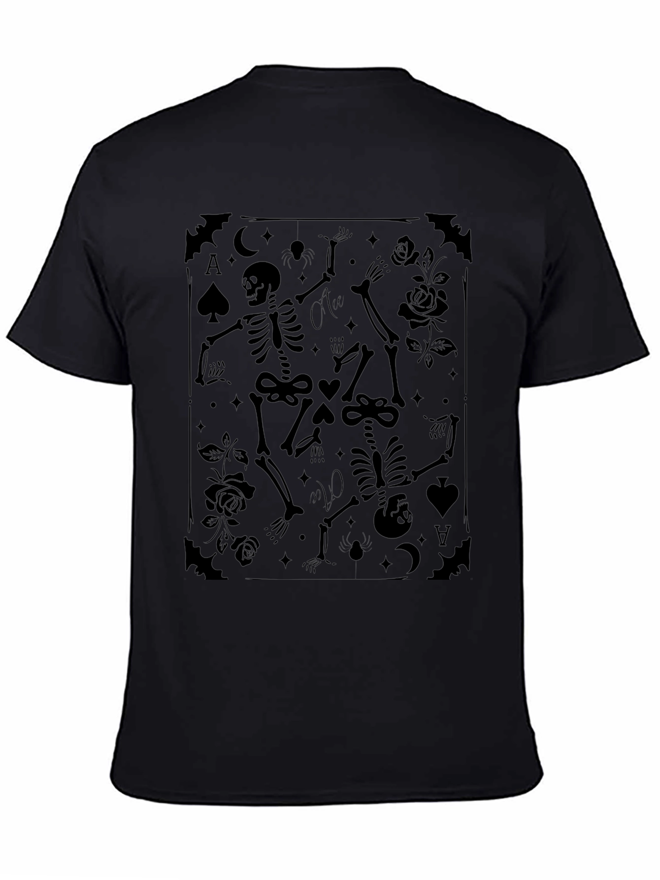 Skeleton Card T-Shirt - Gothic Ace Design