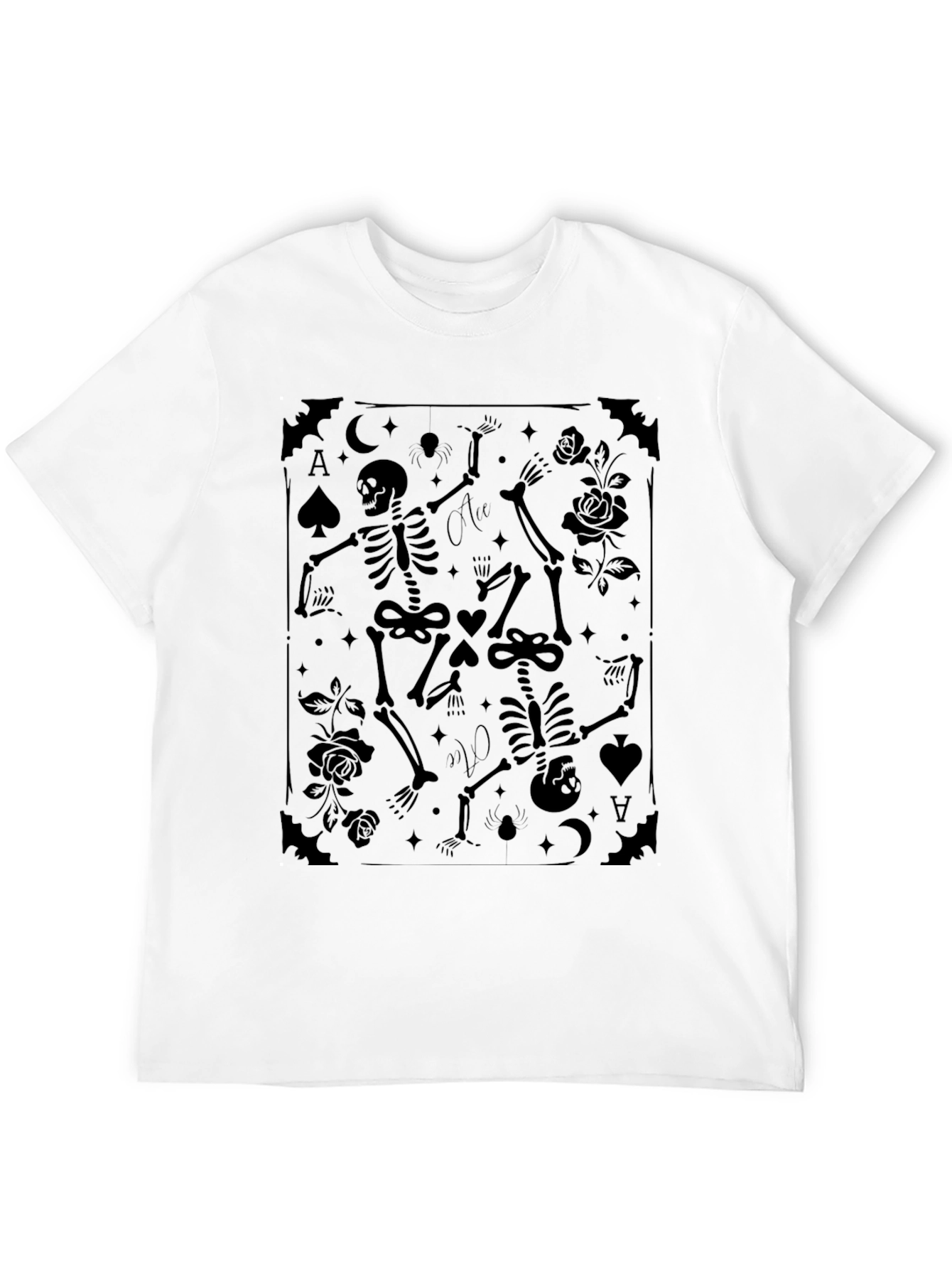 Skeleton Card T-Shirt - Gothic Ace Design