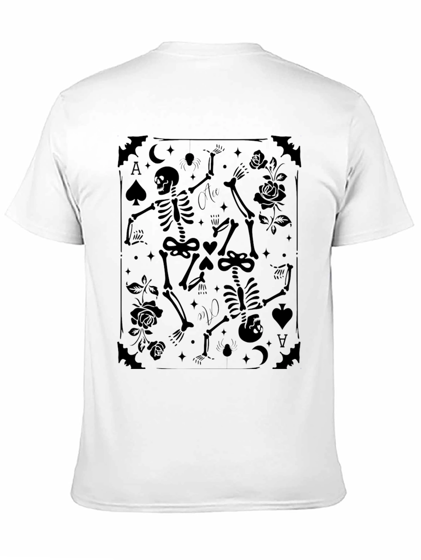 Skeleton Card T-Shirt - Gothic Ace Design