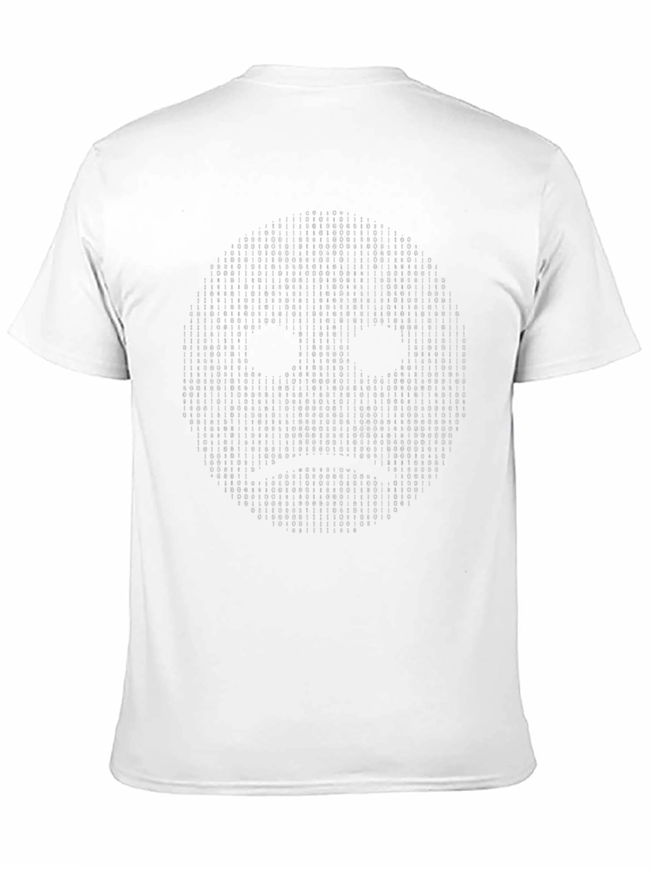 Binary Code Sad Face Graphic Tee - Black