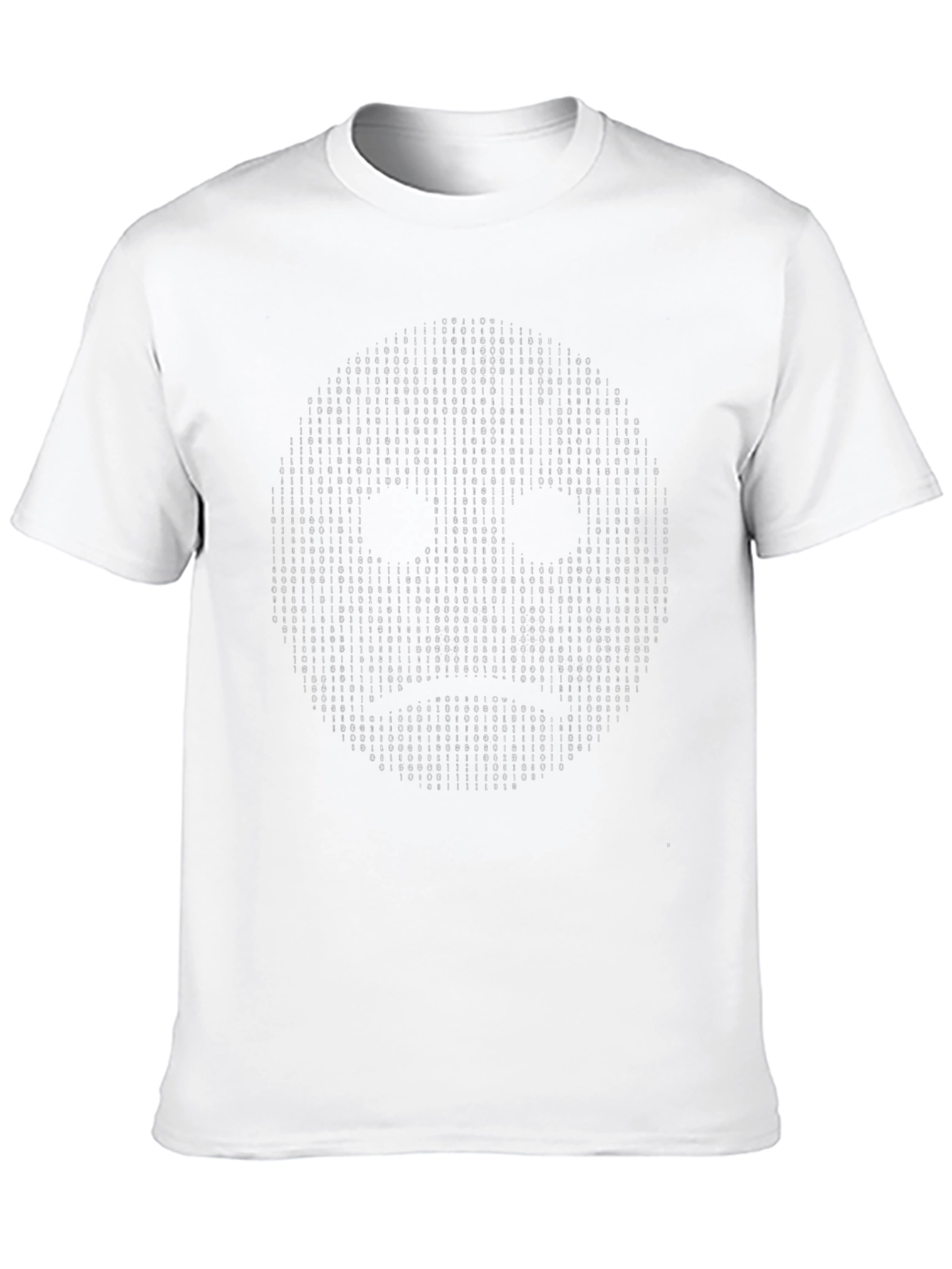 Binary Code Sad Face Graphic Tee - Black