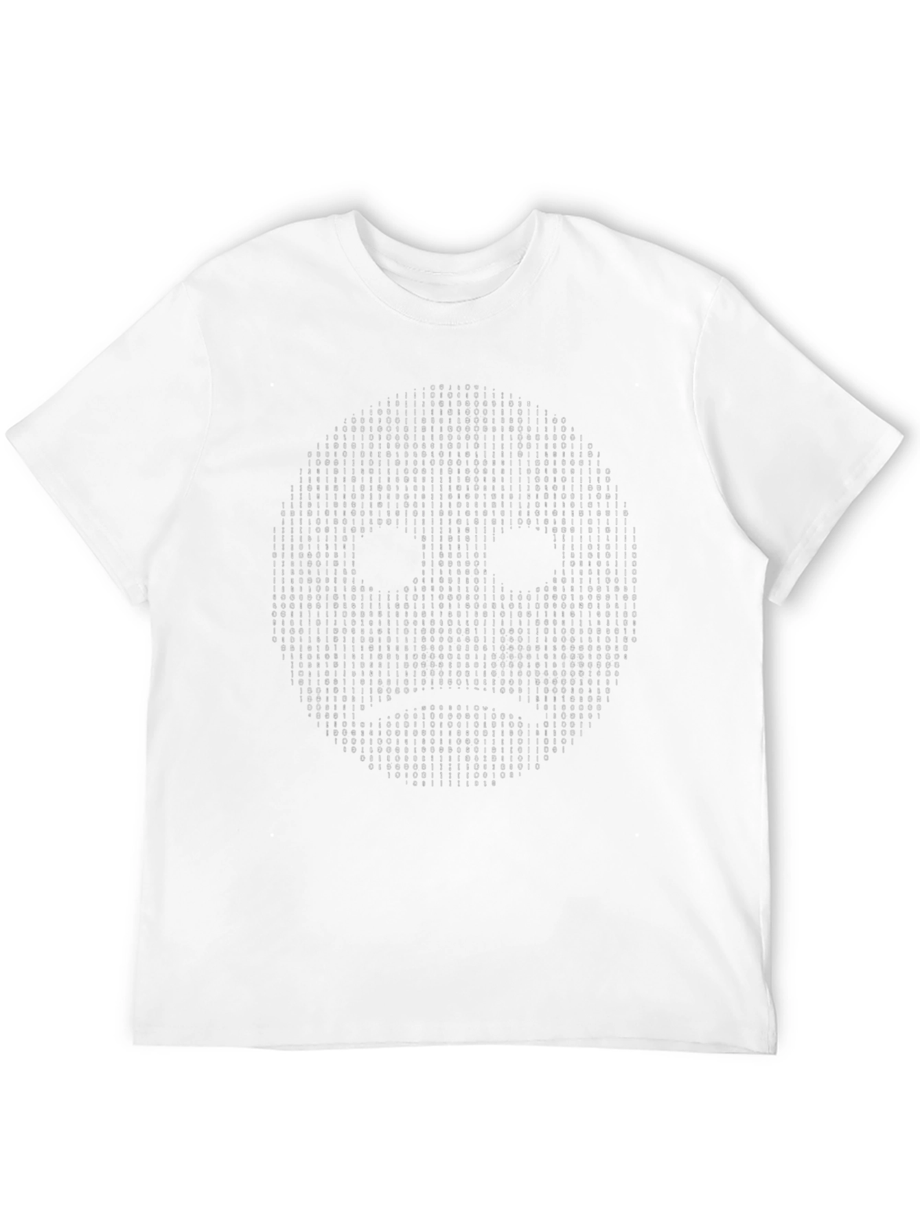 Binary Code Sad Face Graphic Tee - Black