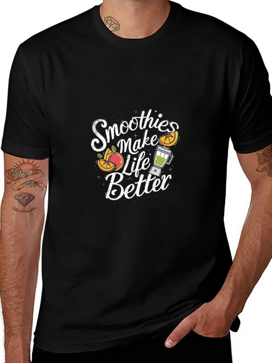 Smoothies Make Life Better Black T-Shirt