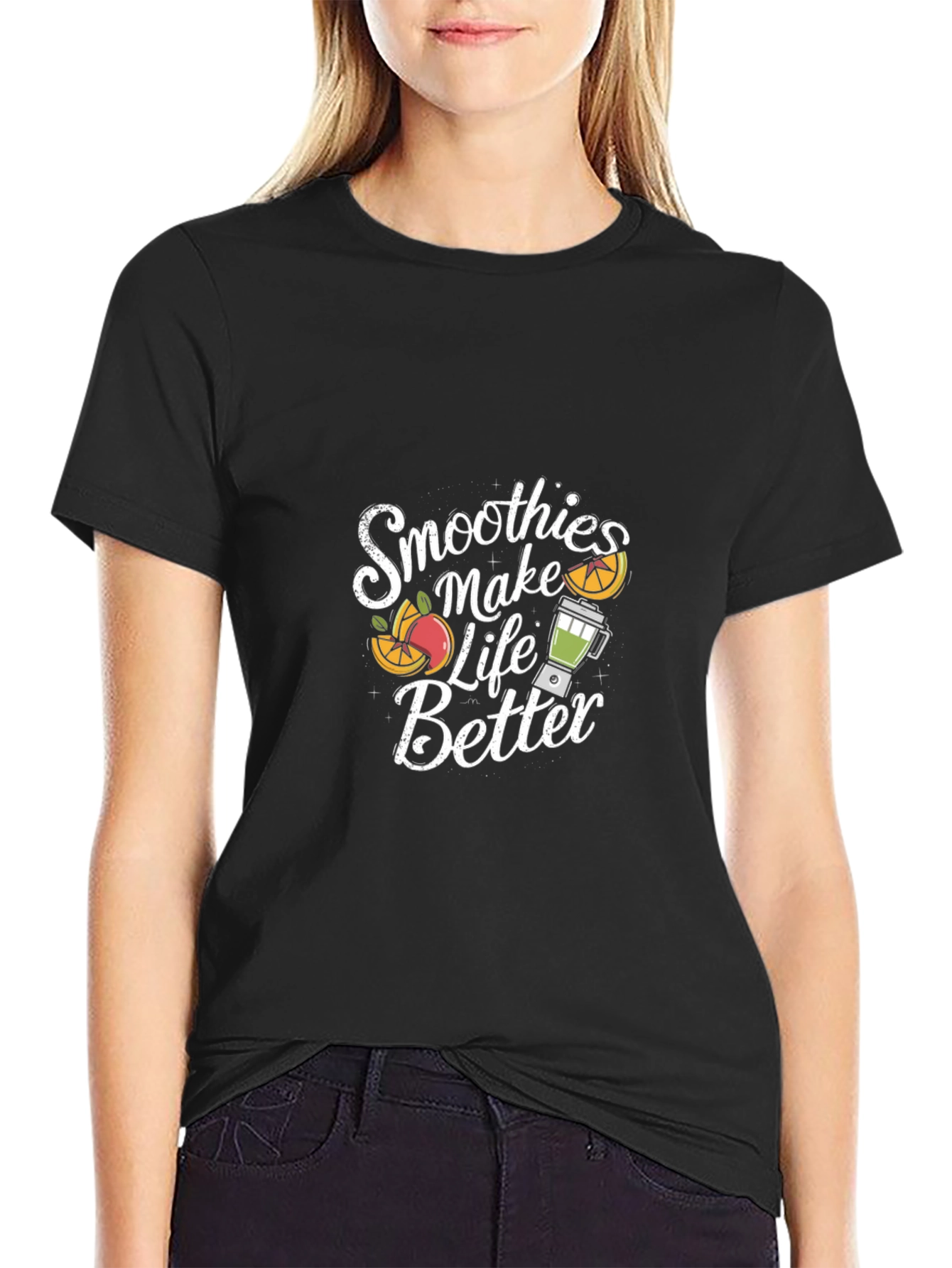 Smoothies Make Life Better Black T-Shirt