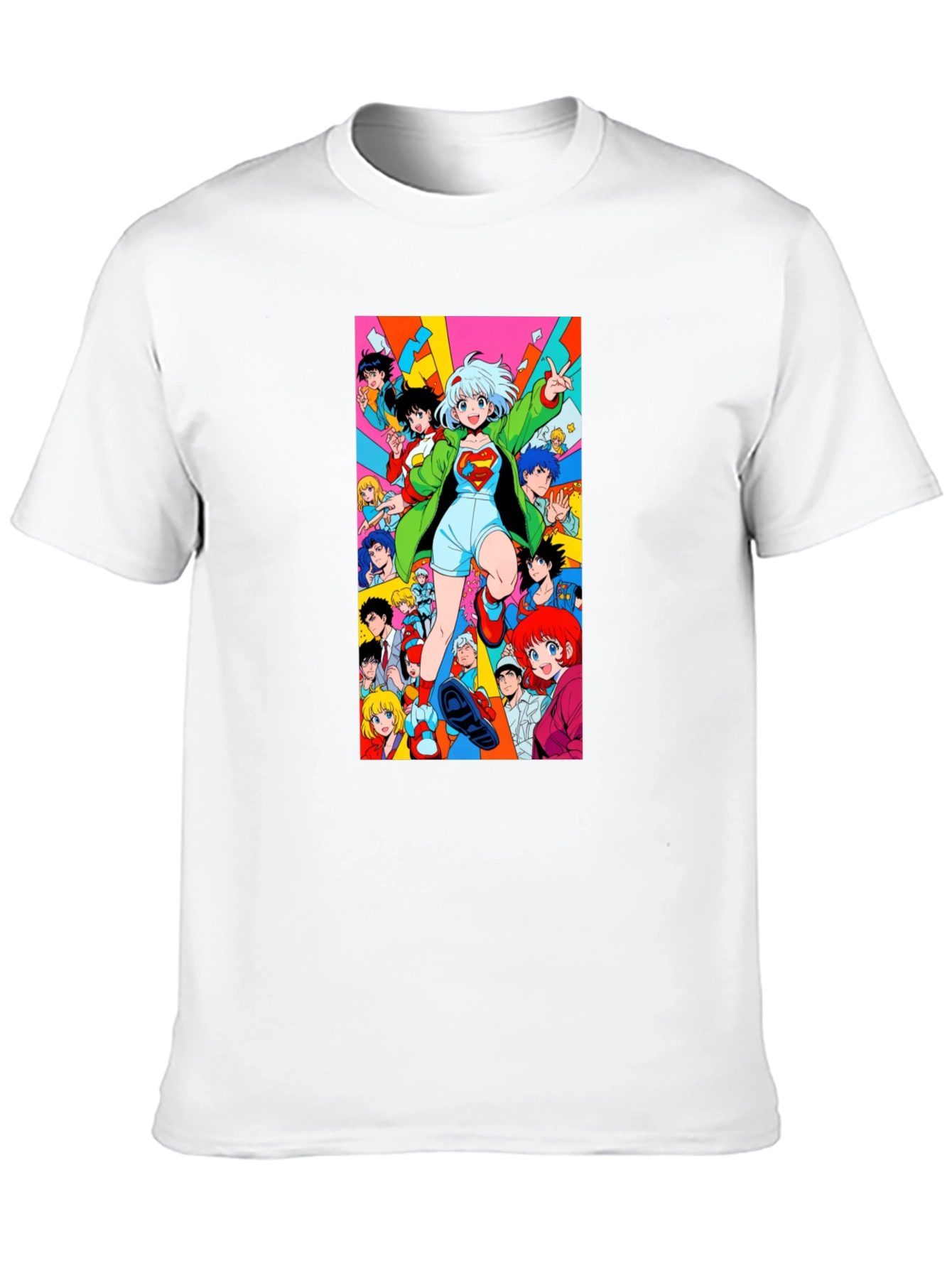 Anime Style Graphic Print Black T-Shirt