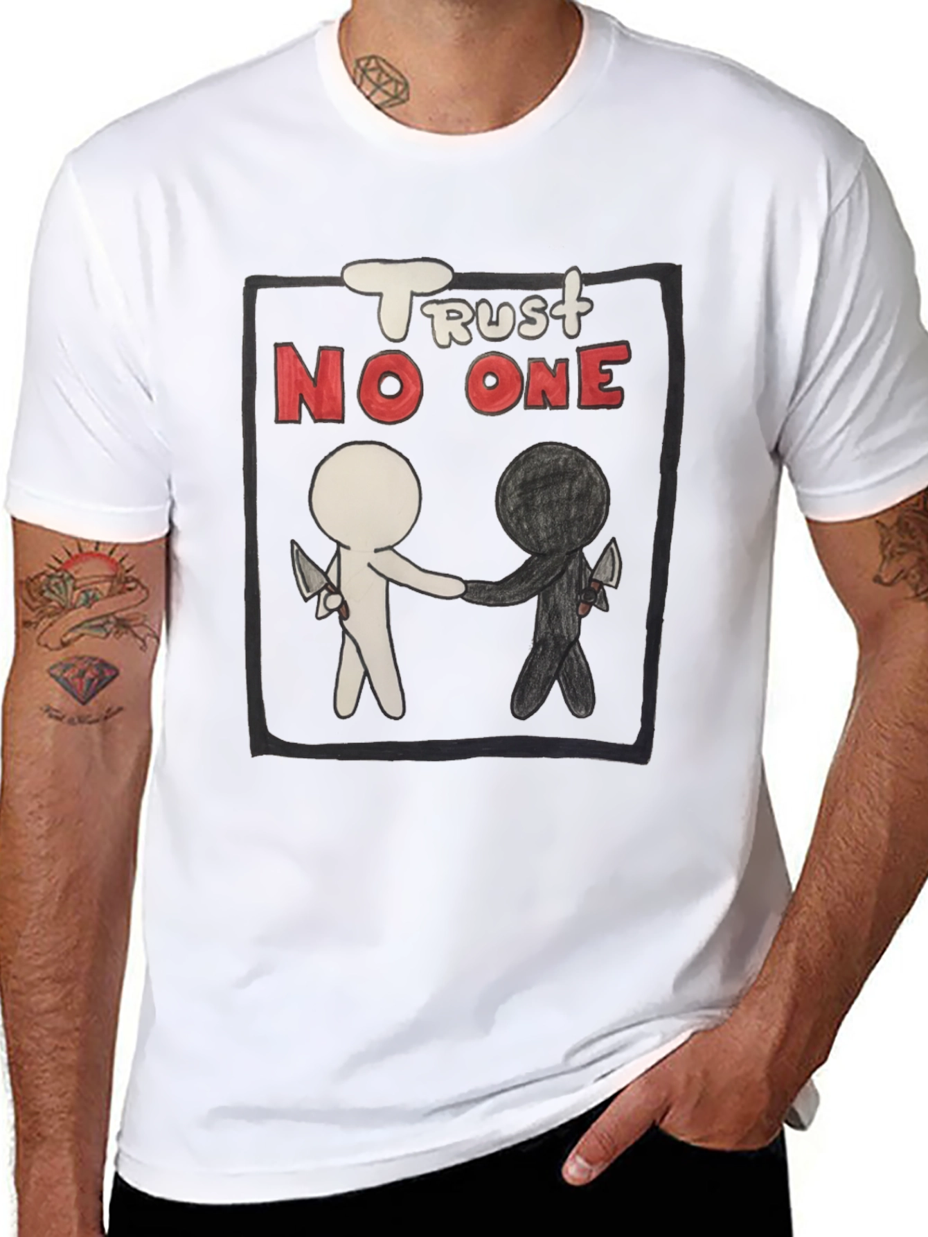 Trust No One Graphic Tee - Black