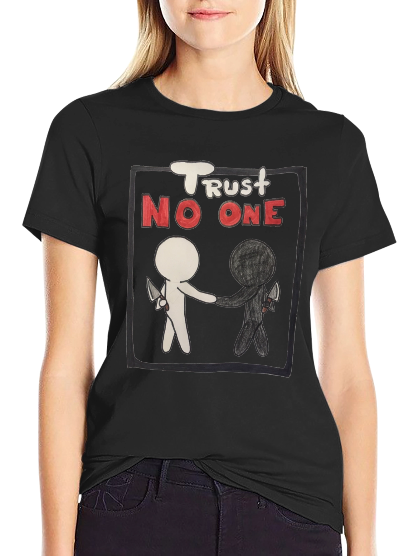 Trust No One Graphic Tee - Black