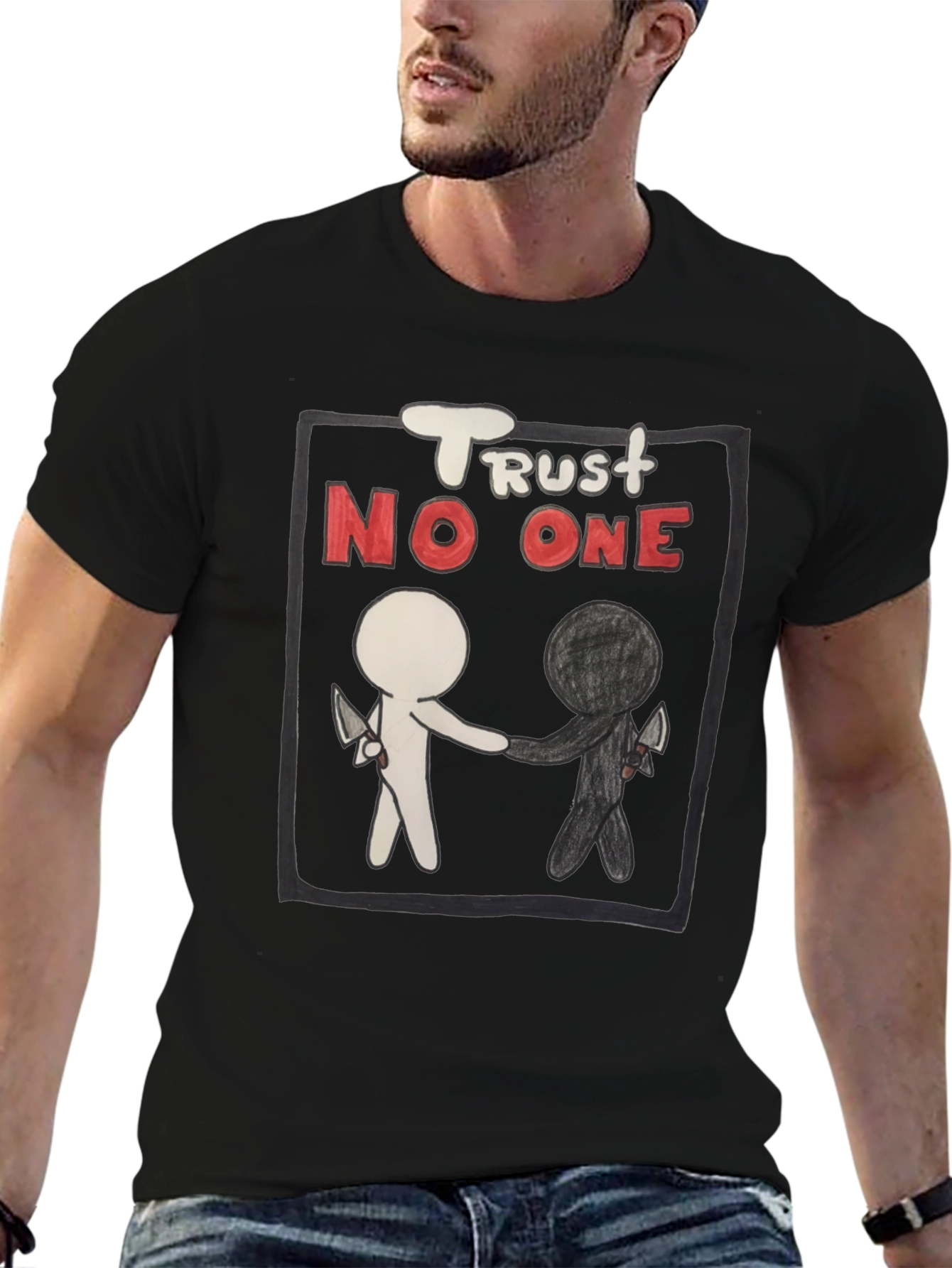 Trust No One Graphic Tee - Black