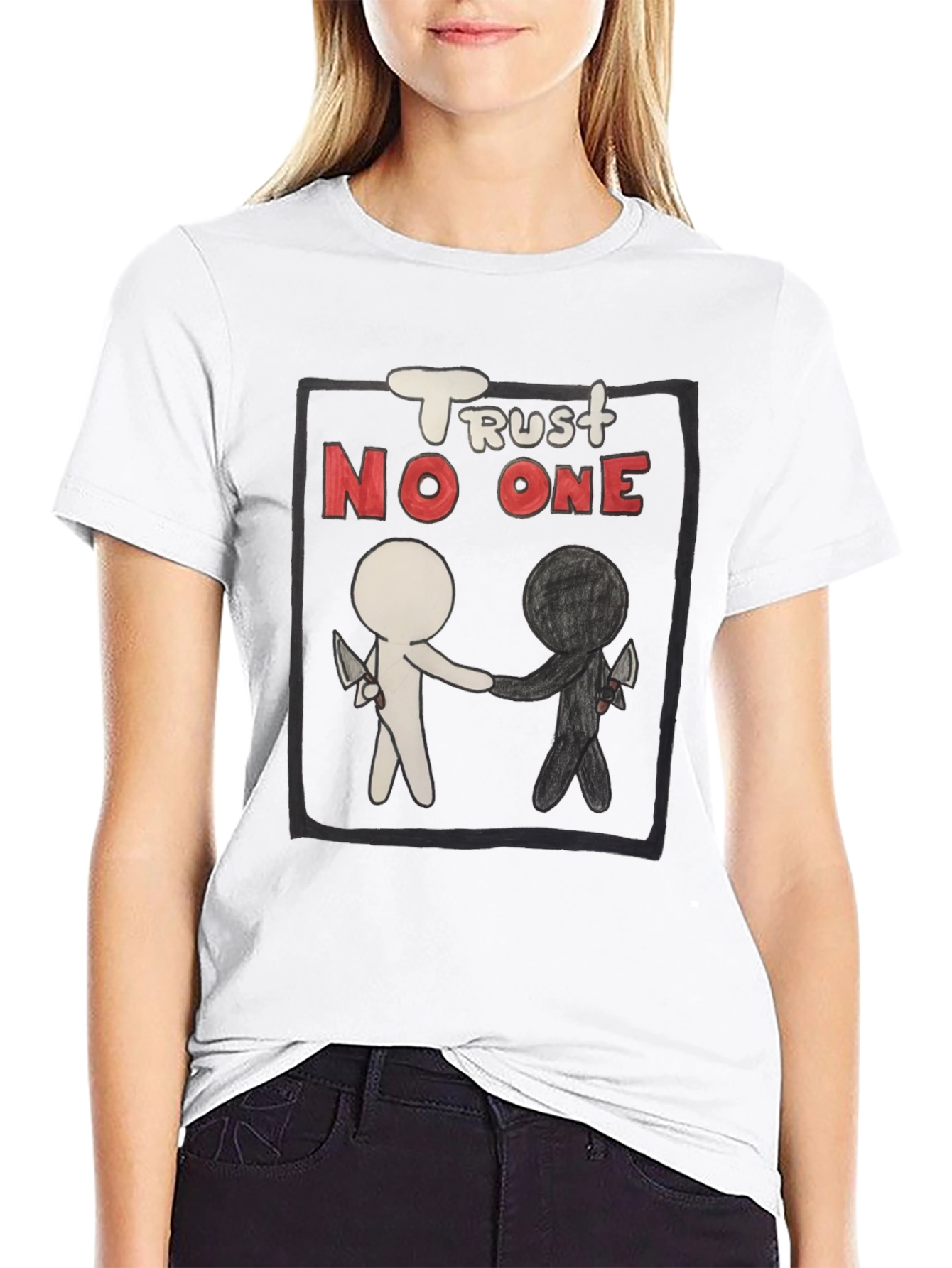 Trust No One Graphic Tee - Black