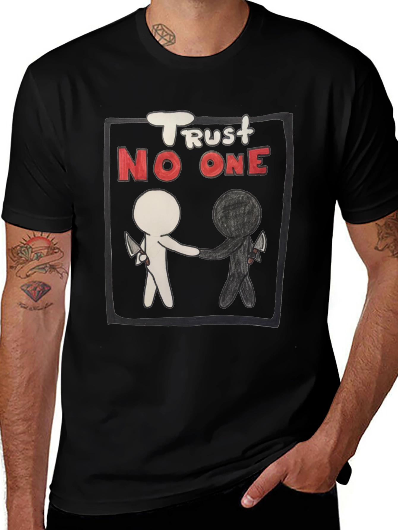 Trust No One Graphic Tee - Black