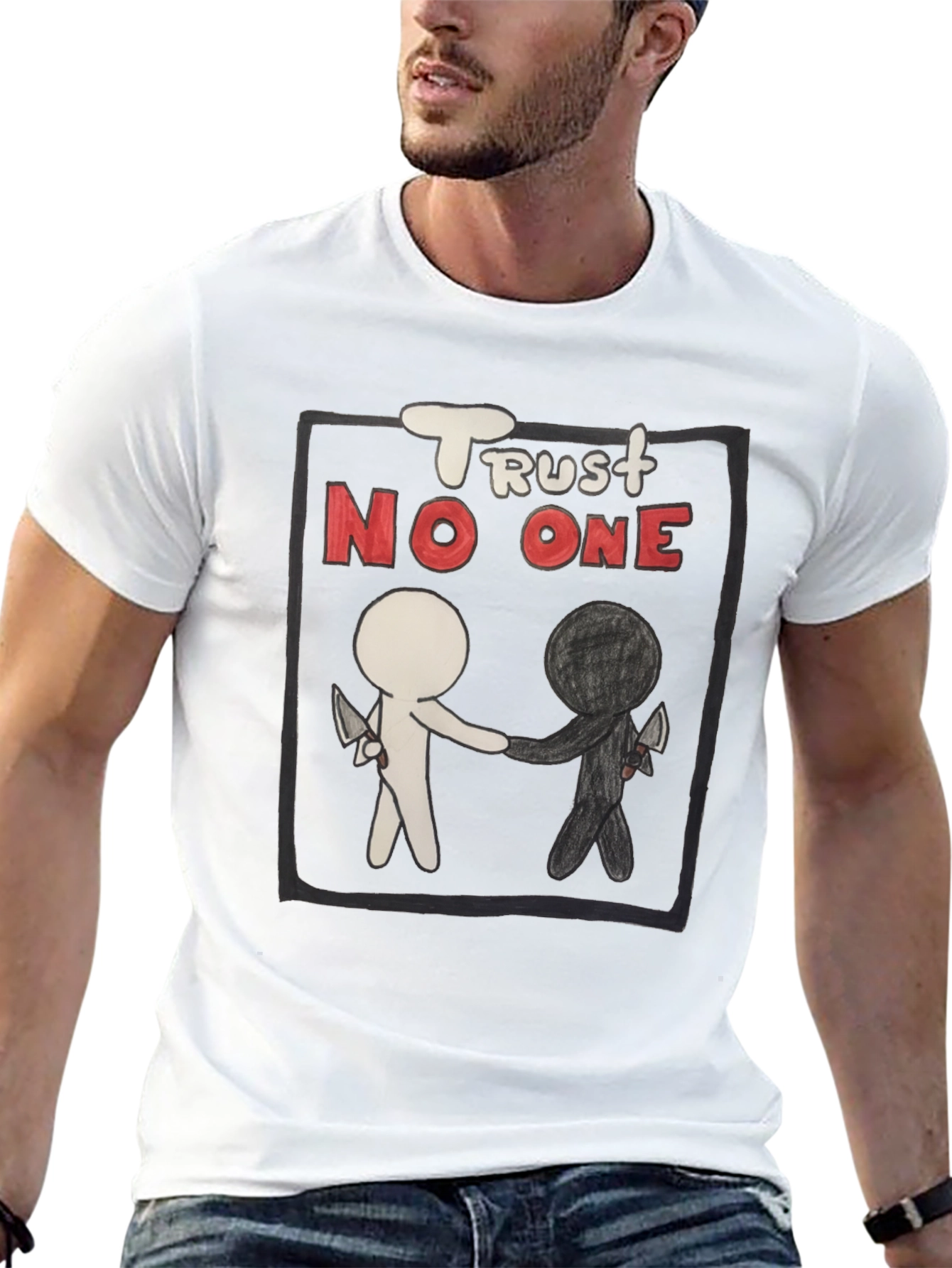 Trust No One Graphic Tee - Black