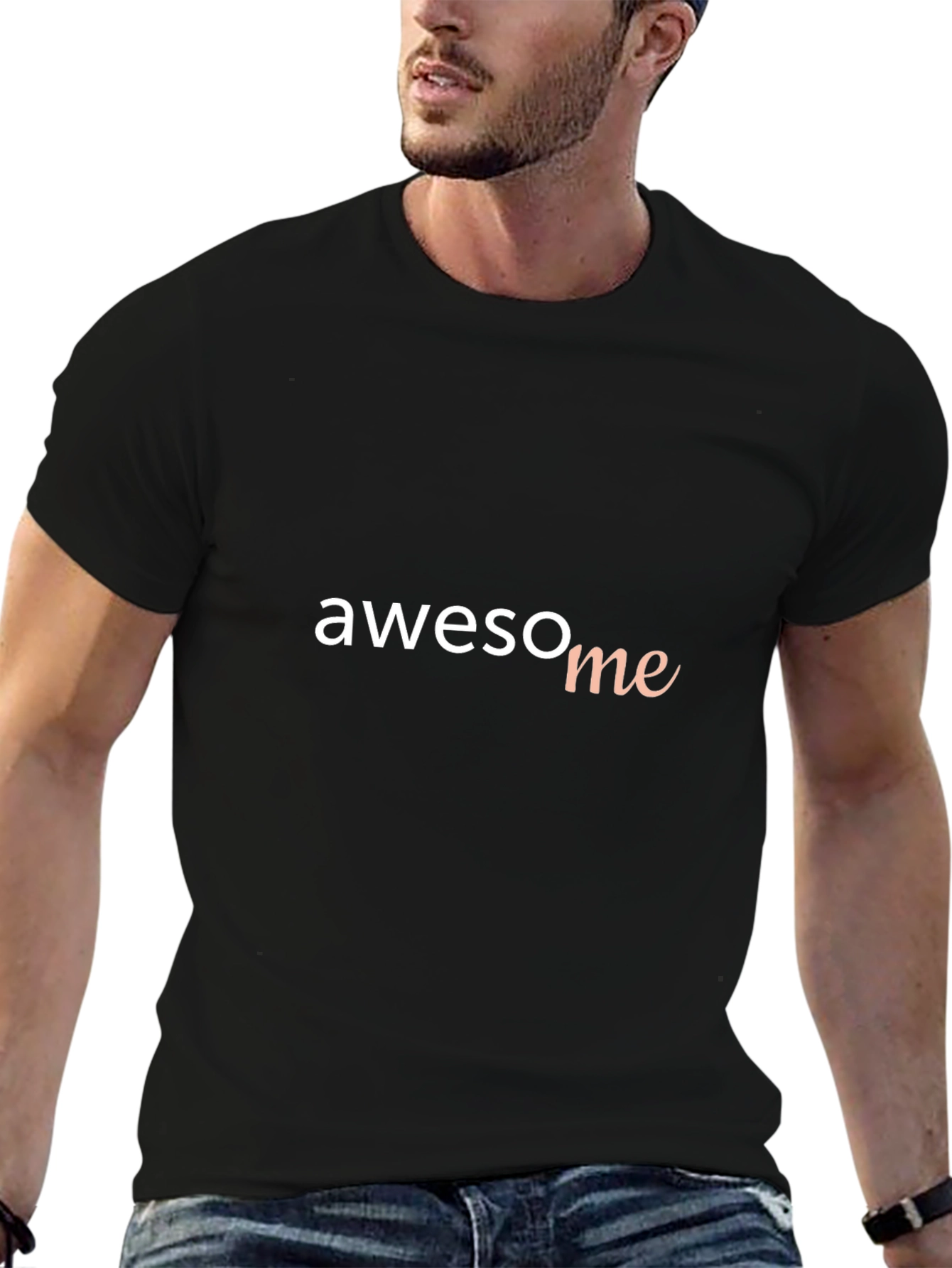 Awesome Text Graphic Black T-Shirt