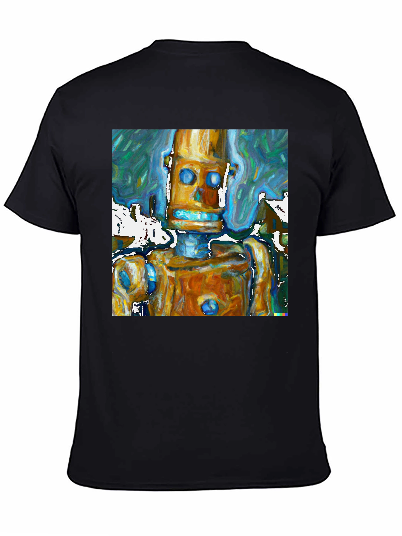 Abstract Robot Art Black T-Shirt