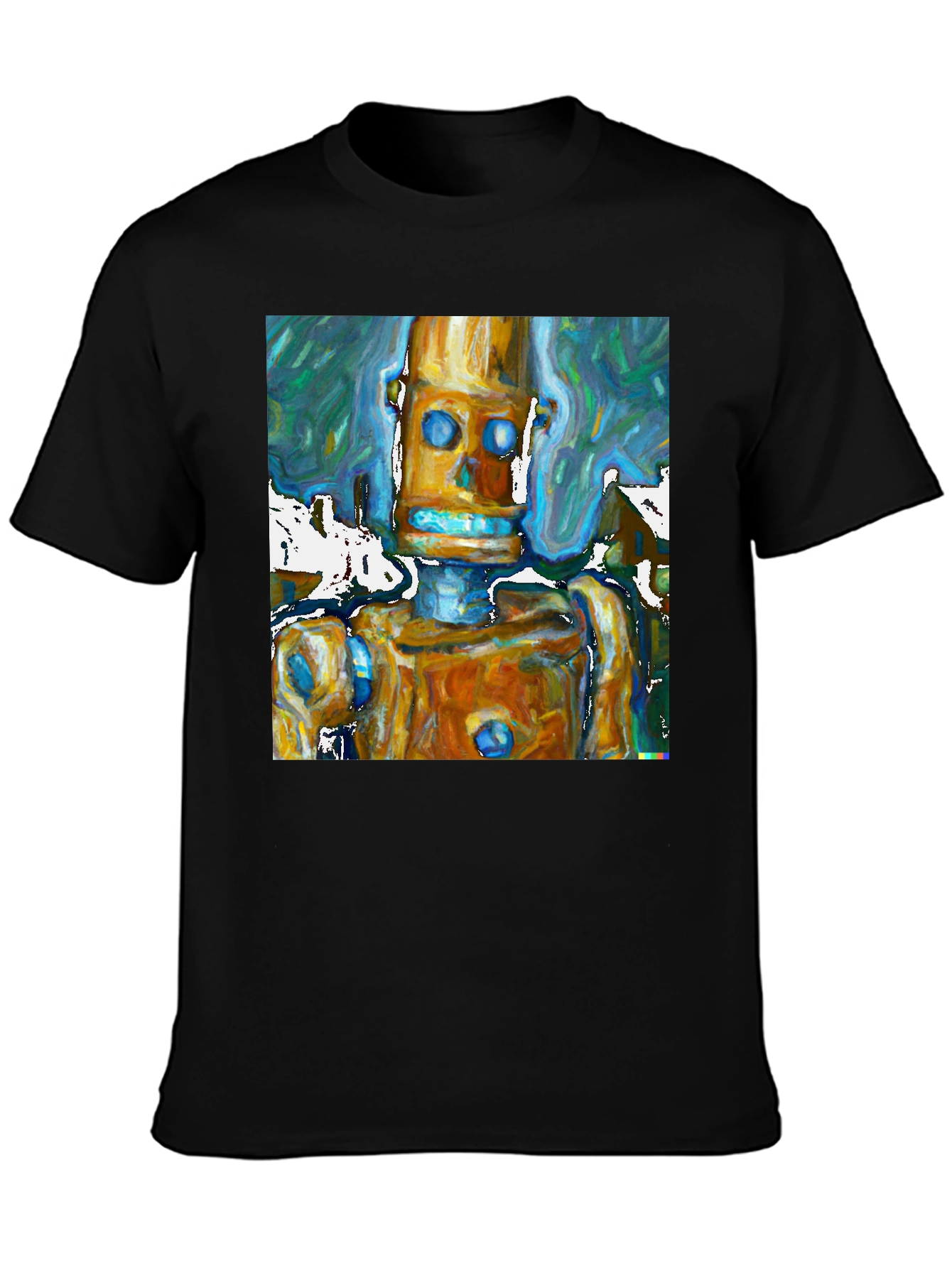 Abstract Robot Art Black T-Shirt