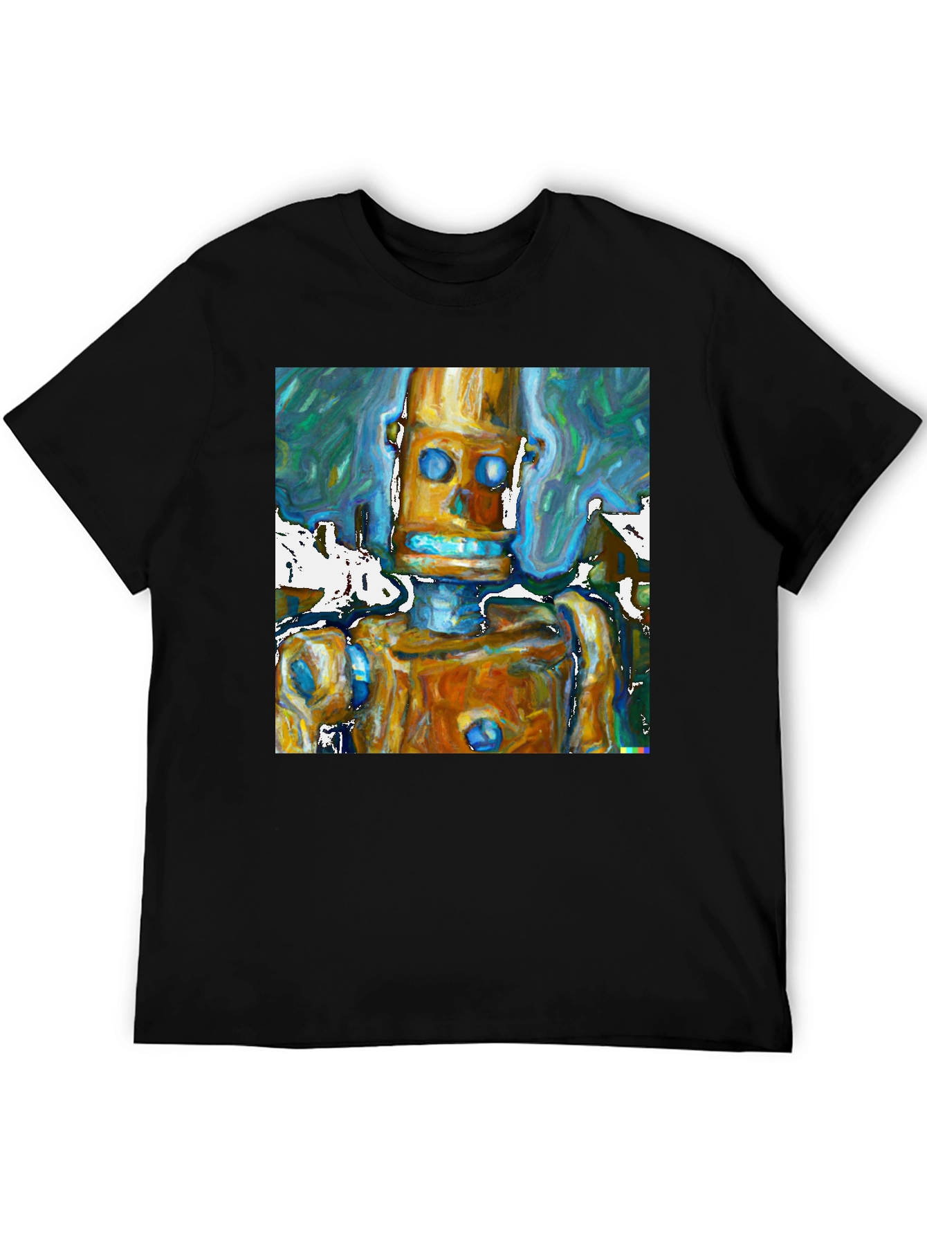 Abstract Robot Art Black T-Shirt