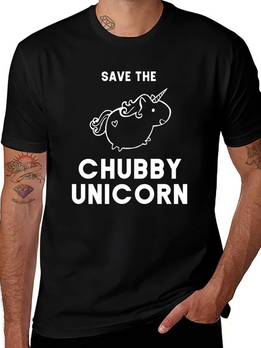 Save The Chubby Unicorn T-Shirt - Black
