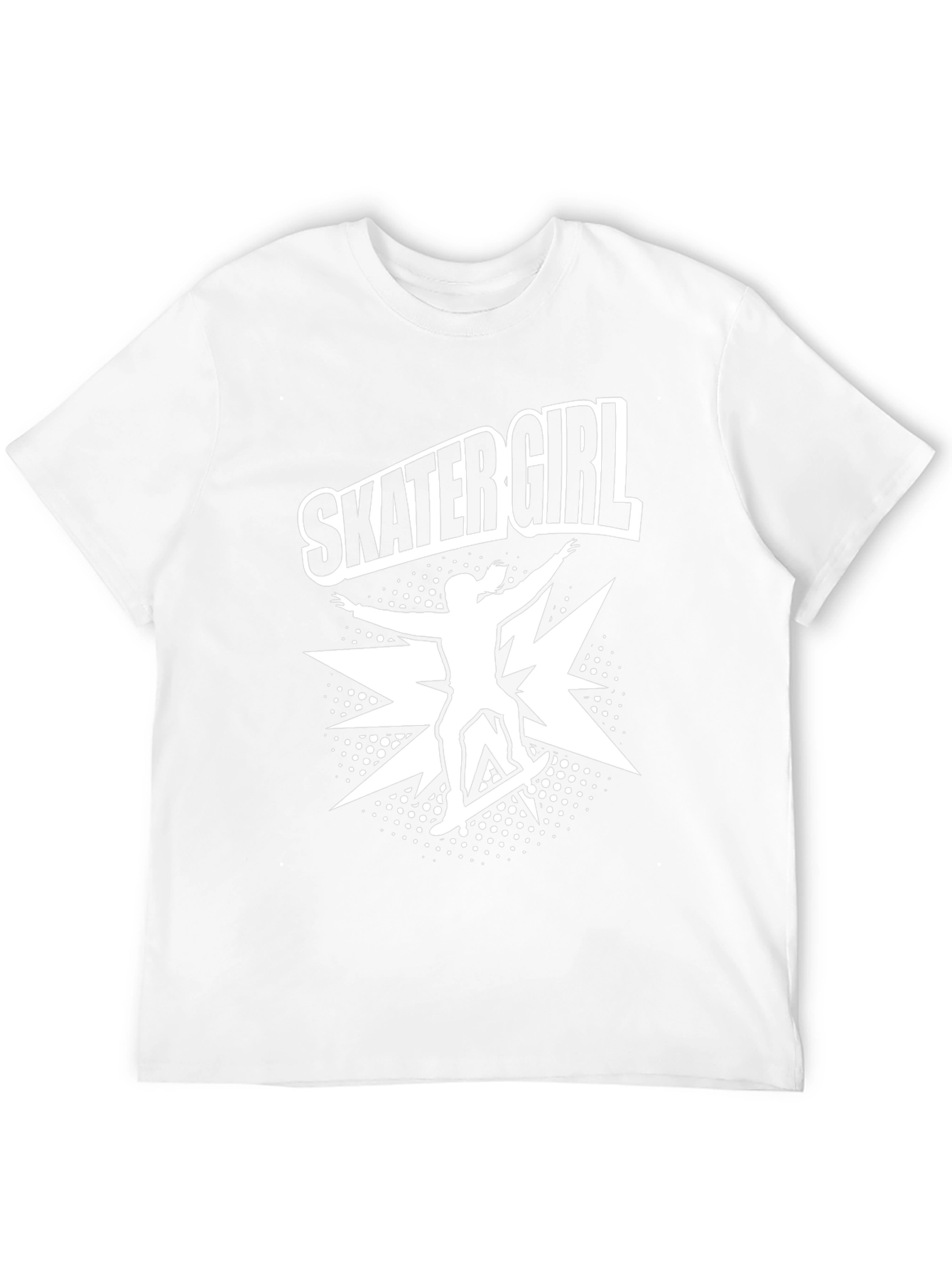 Skater Girl Graphic Tee - Black Cotton T-Shirt