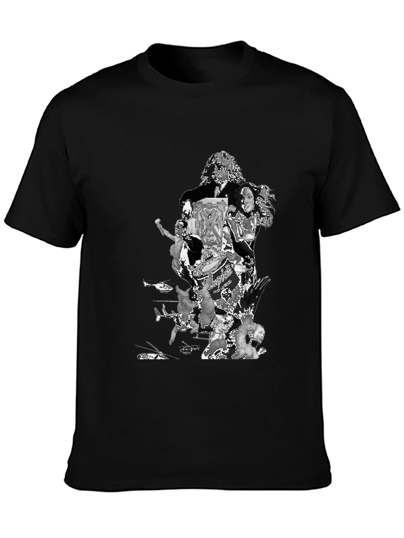 Retro Collage Graphic T-Shirt - Black