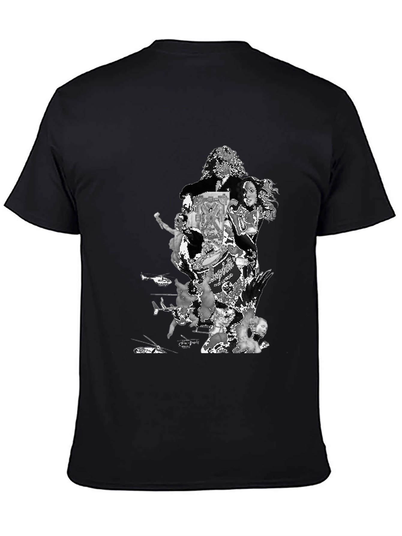 Retro Collage Graphic T-Shirt - Black