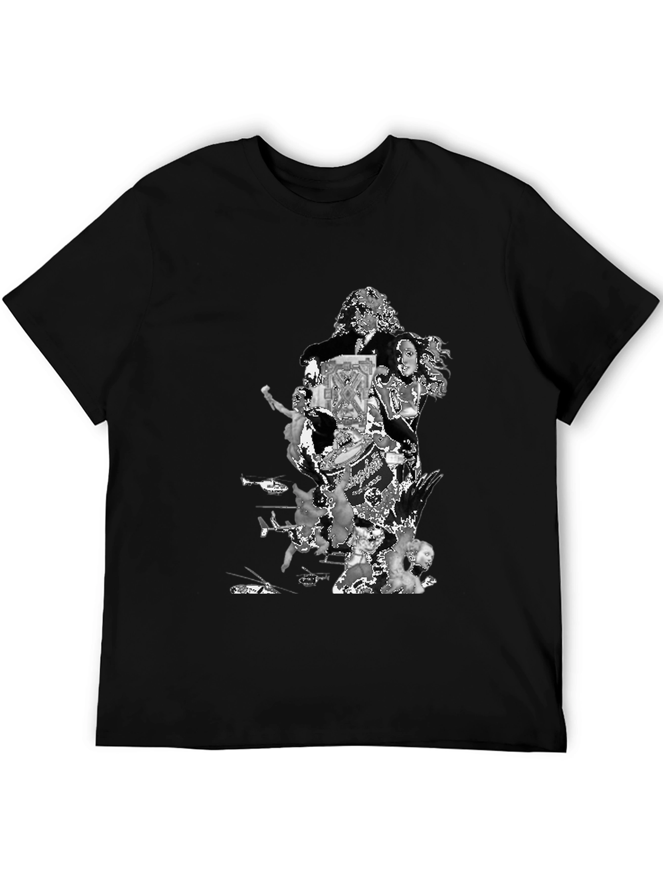 Retro Collage Graphic T-Shirt - Black