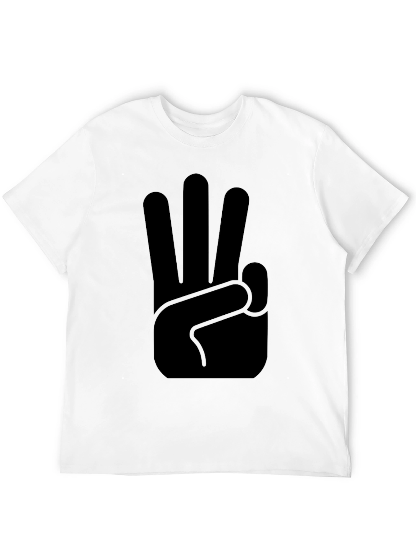 Black T-Shirt with Three Hand Graphic