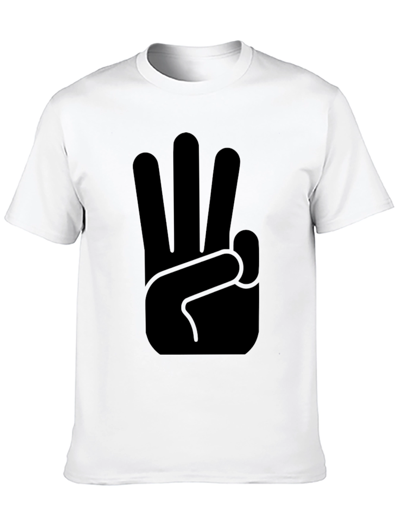 Black T-Shirt with Three Hand Graphic