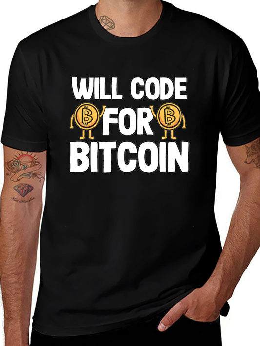 Will Code For Bitcoin T-Shirt - Crypto Programmer Tee