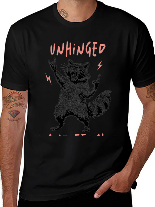 Unhinged Raccoon Graphic Tee - Rock On!
