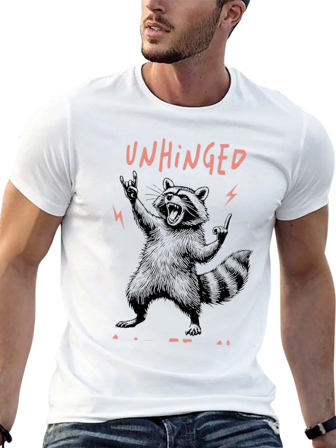 Unhinged Raccoon Graphic Tee - Rock On!