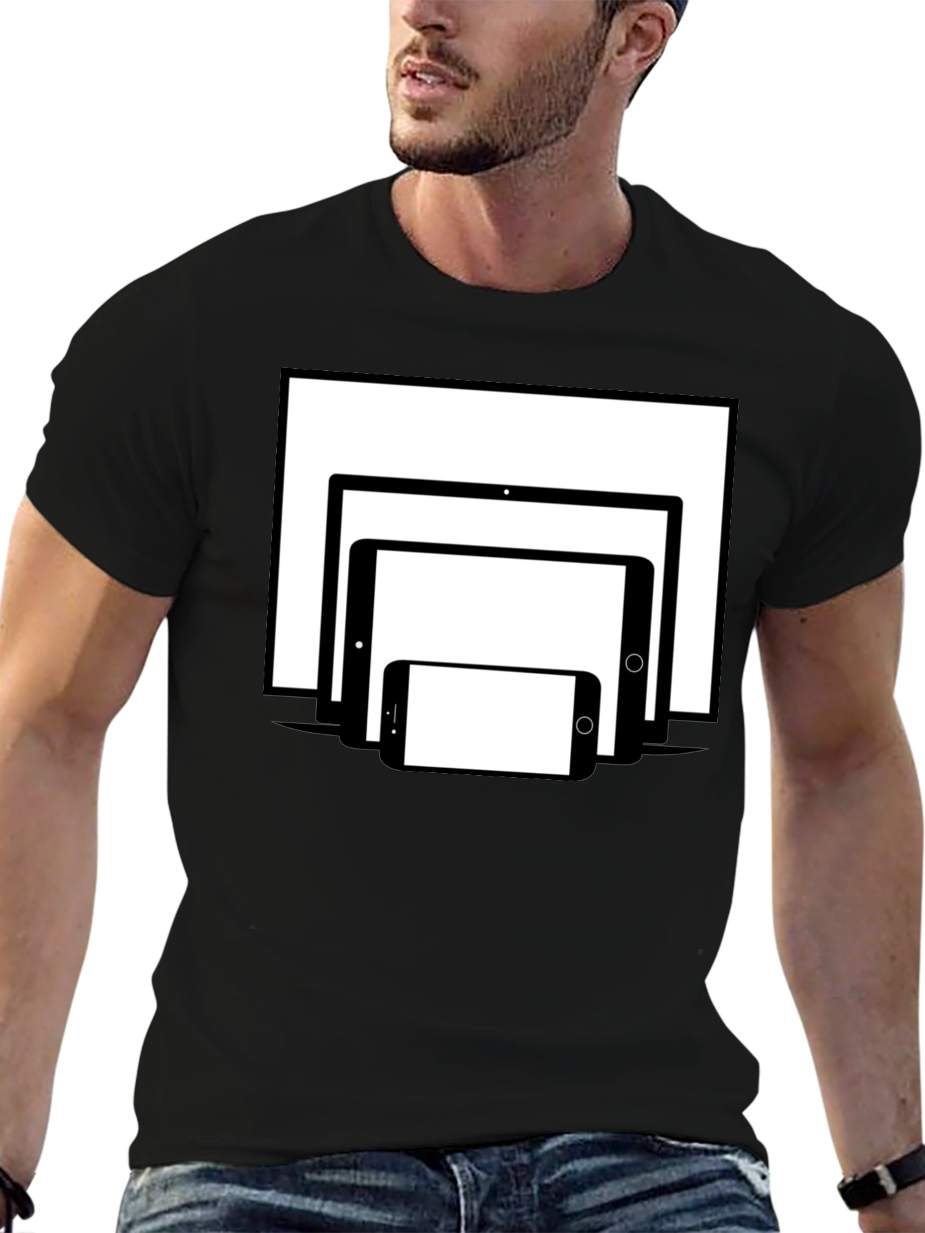 Tech Stack T-Shirt - Black Cotton Tee