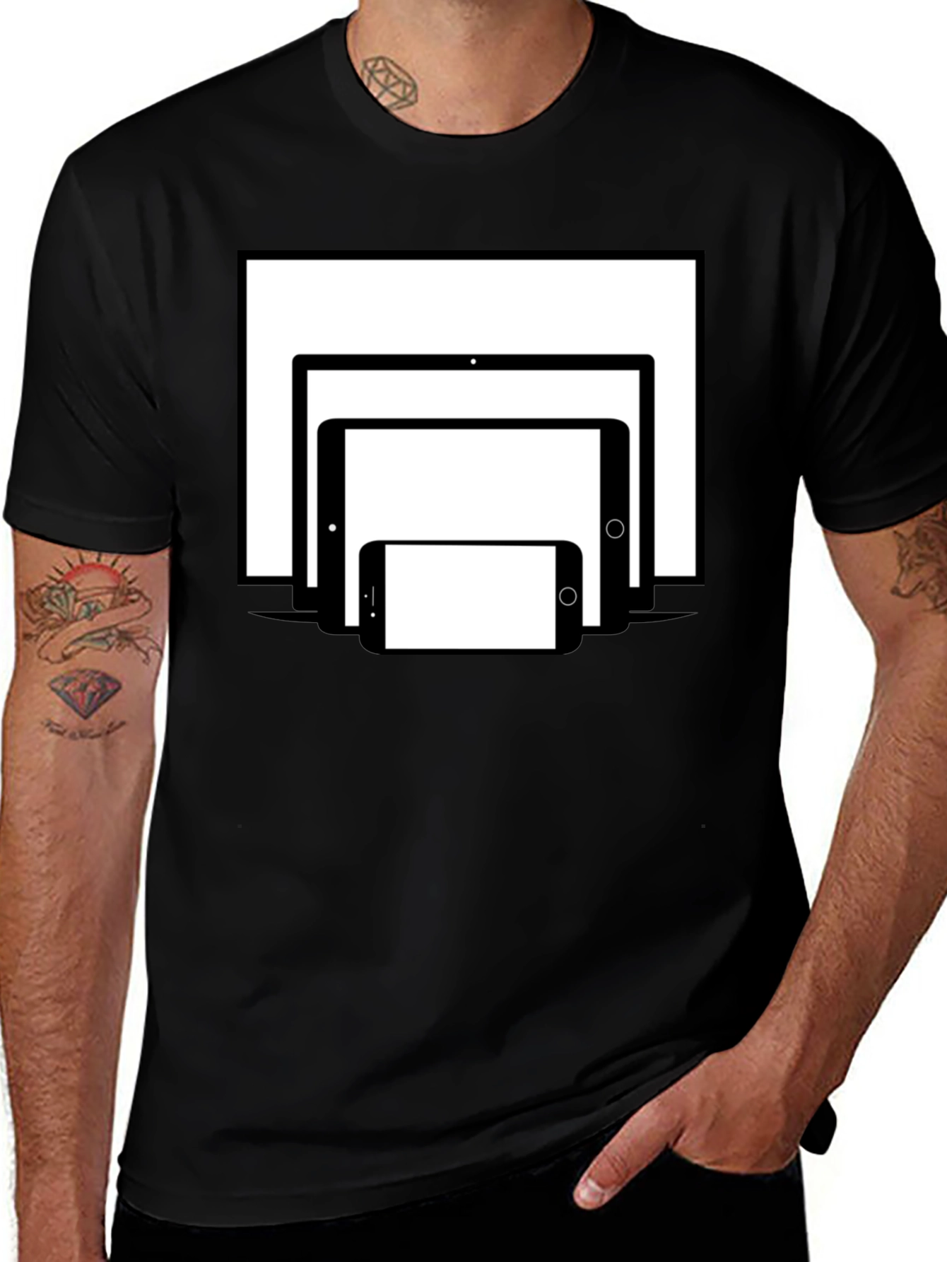 Tech Stack T-Shirt - Black Cotton Tee