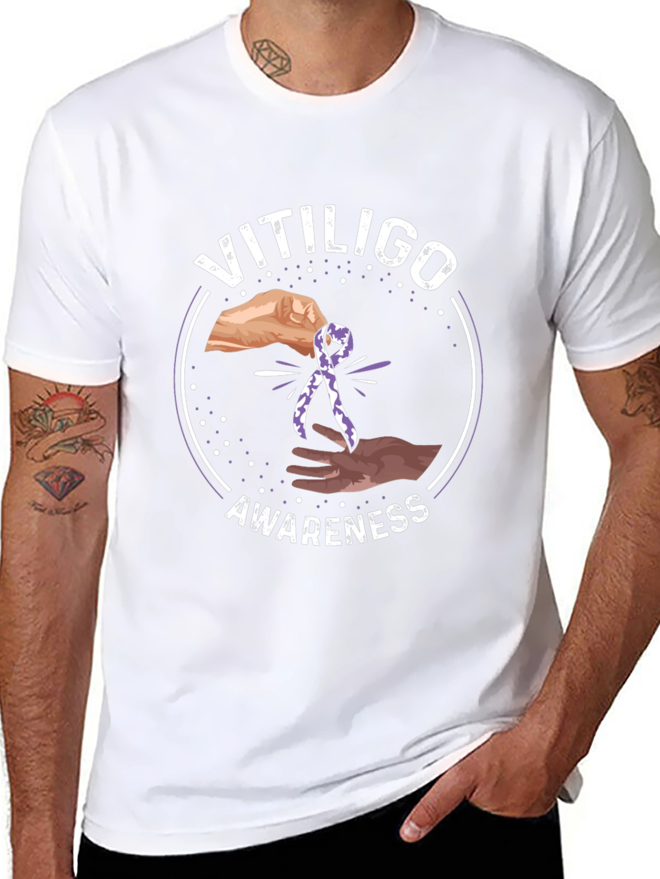 Vitiligo Awareness Ribbon T-Shirt