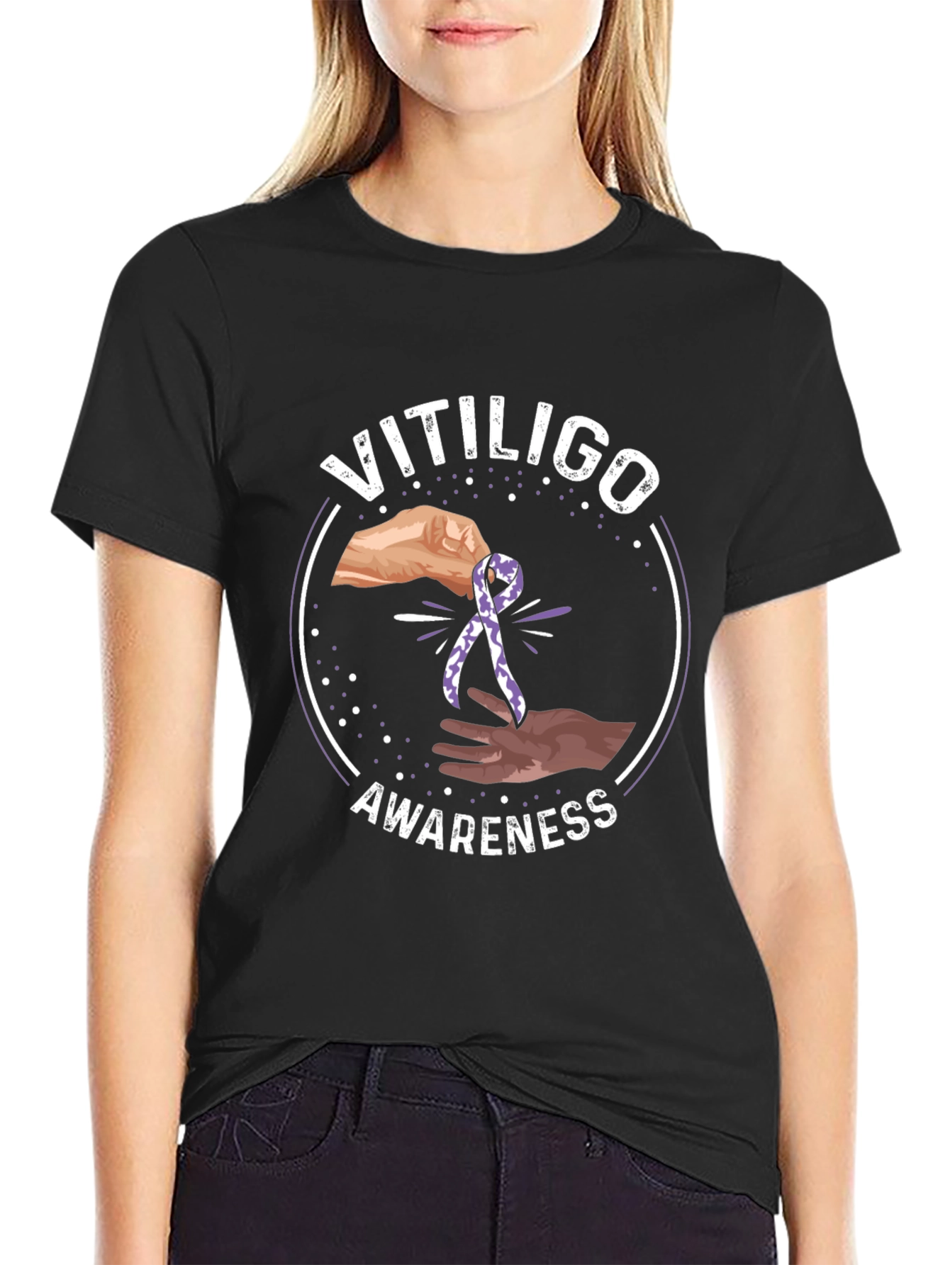 Vitiligo Awareness Ribbon T-Shirt