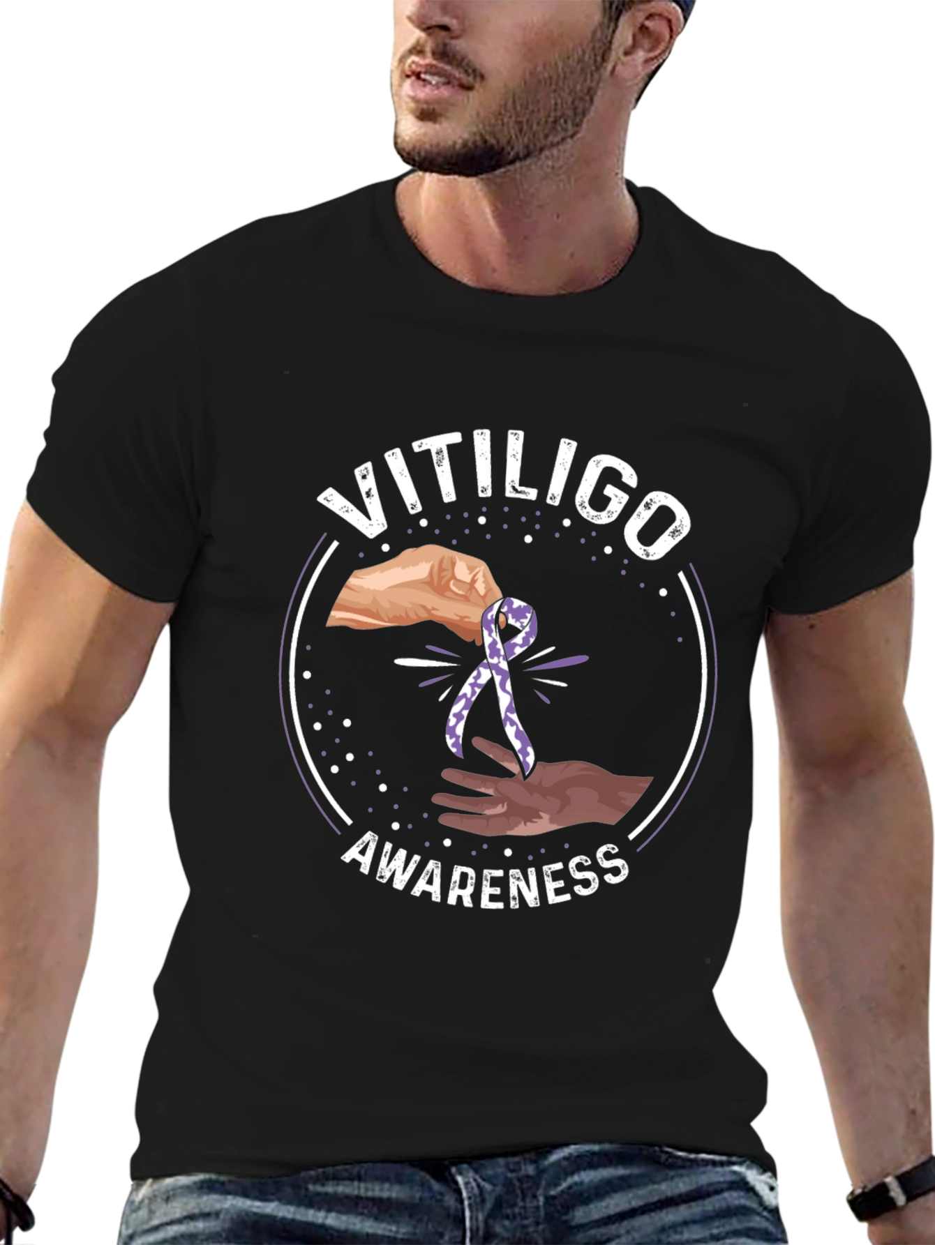 Vitiligo Awareness Ribbon T-Shirt