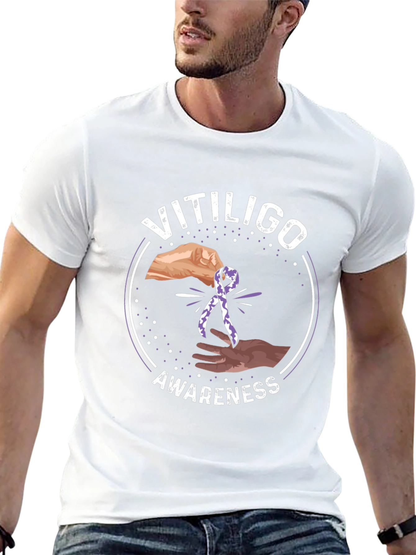 Vitiligo Awareness Ribbon T-Shirt