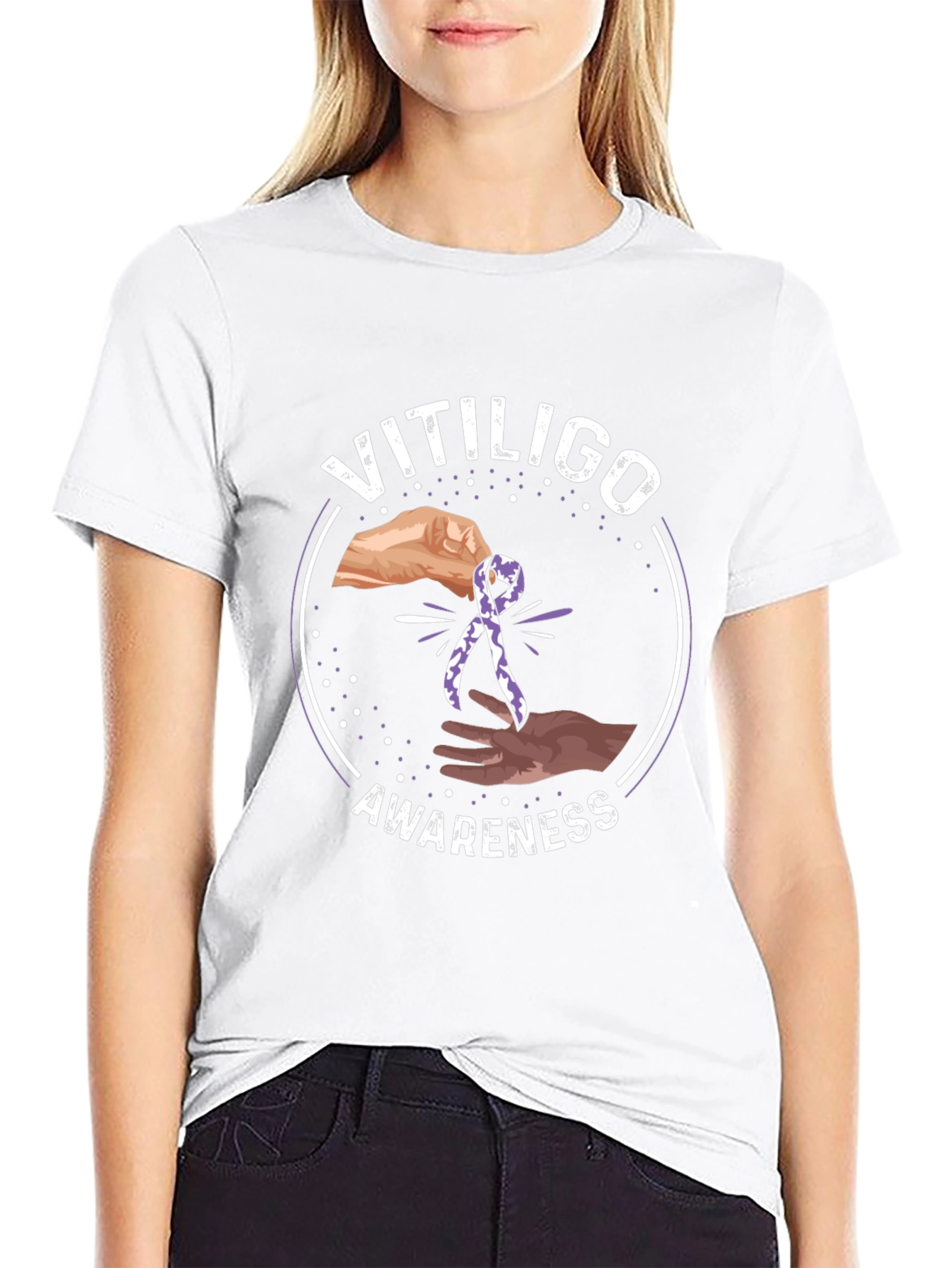 Vitiligo Awareness Ribbon T-Shirt