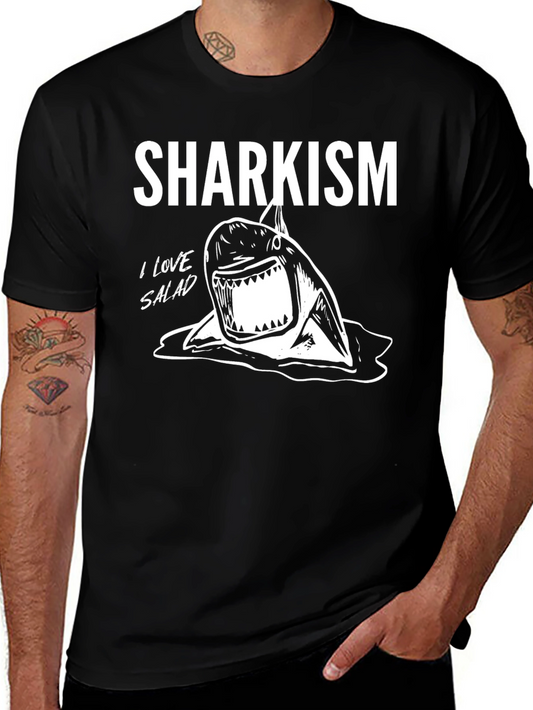 Sharkism Graphic Tee - I Love Salad Funny Shark T-Shirt