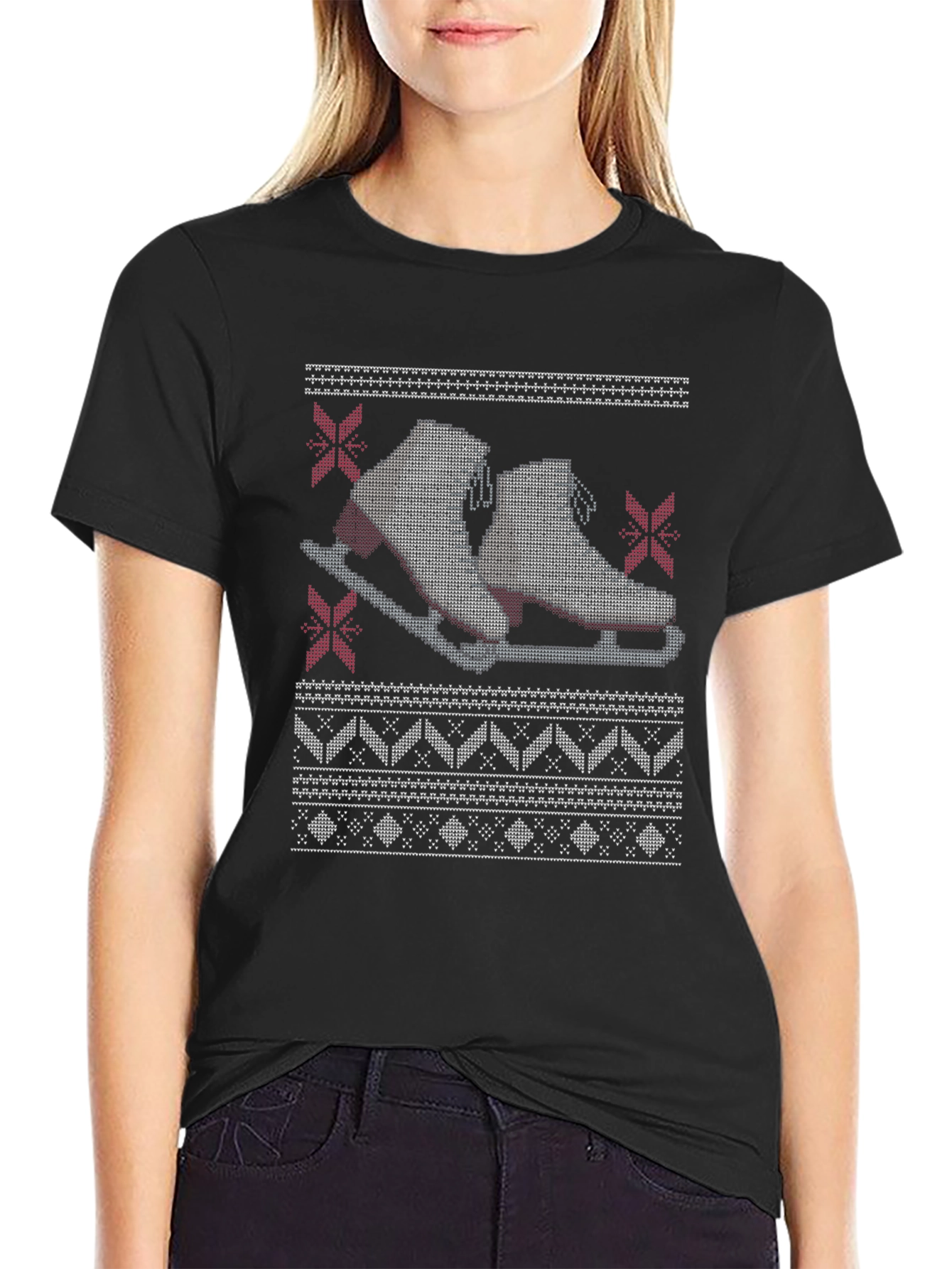 Skating Ugly Christmas Sweater T-Shirt