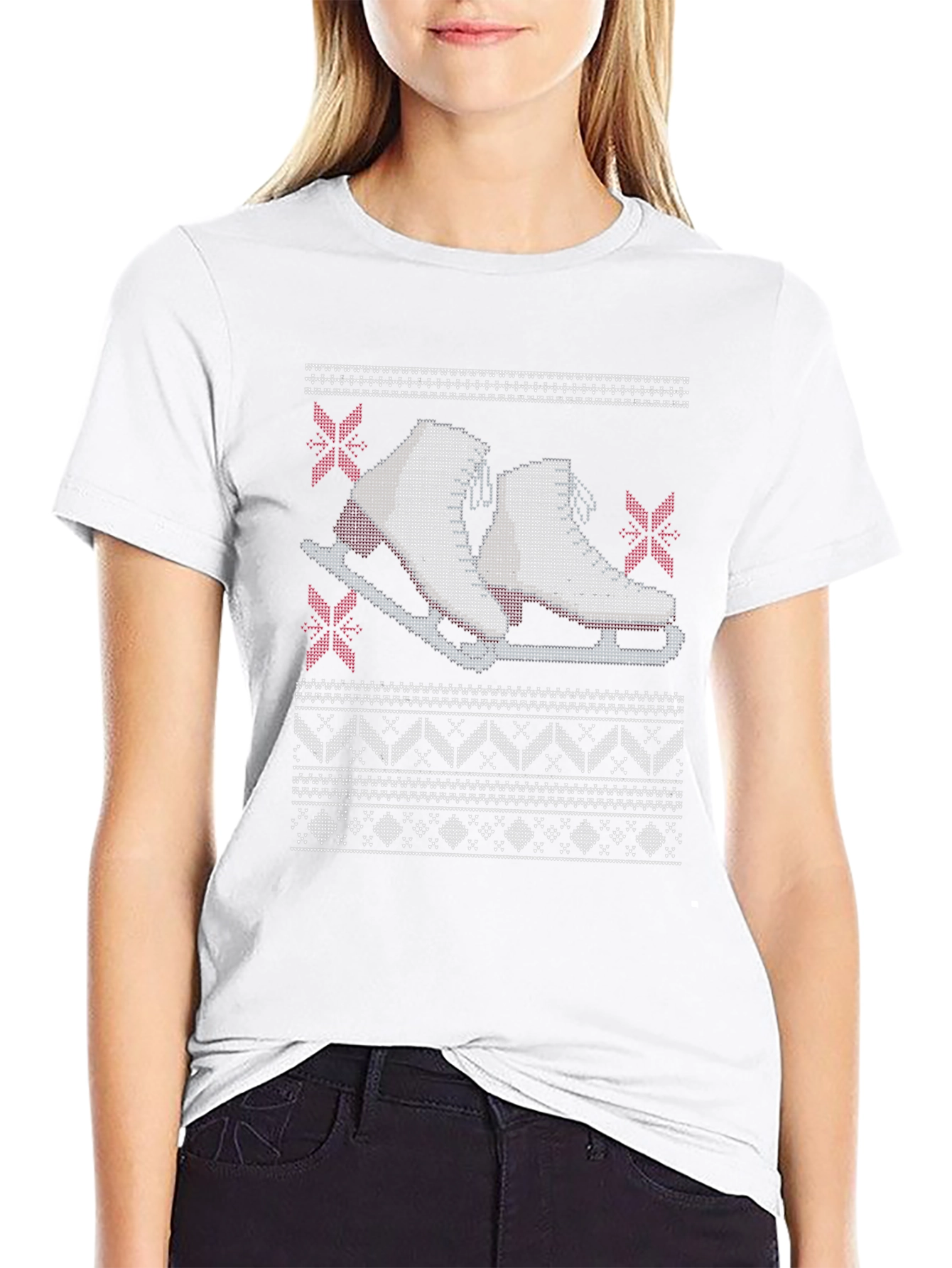 Skating Ugly Christmas Sweater T-Shirt