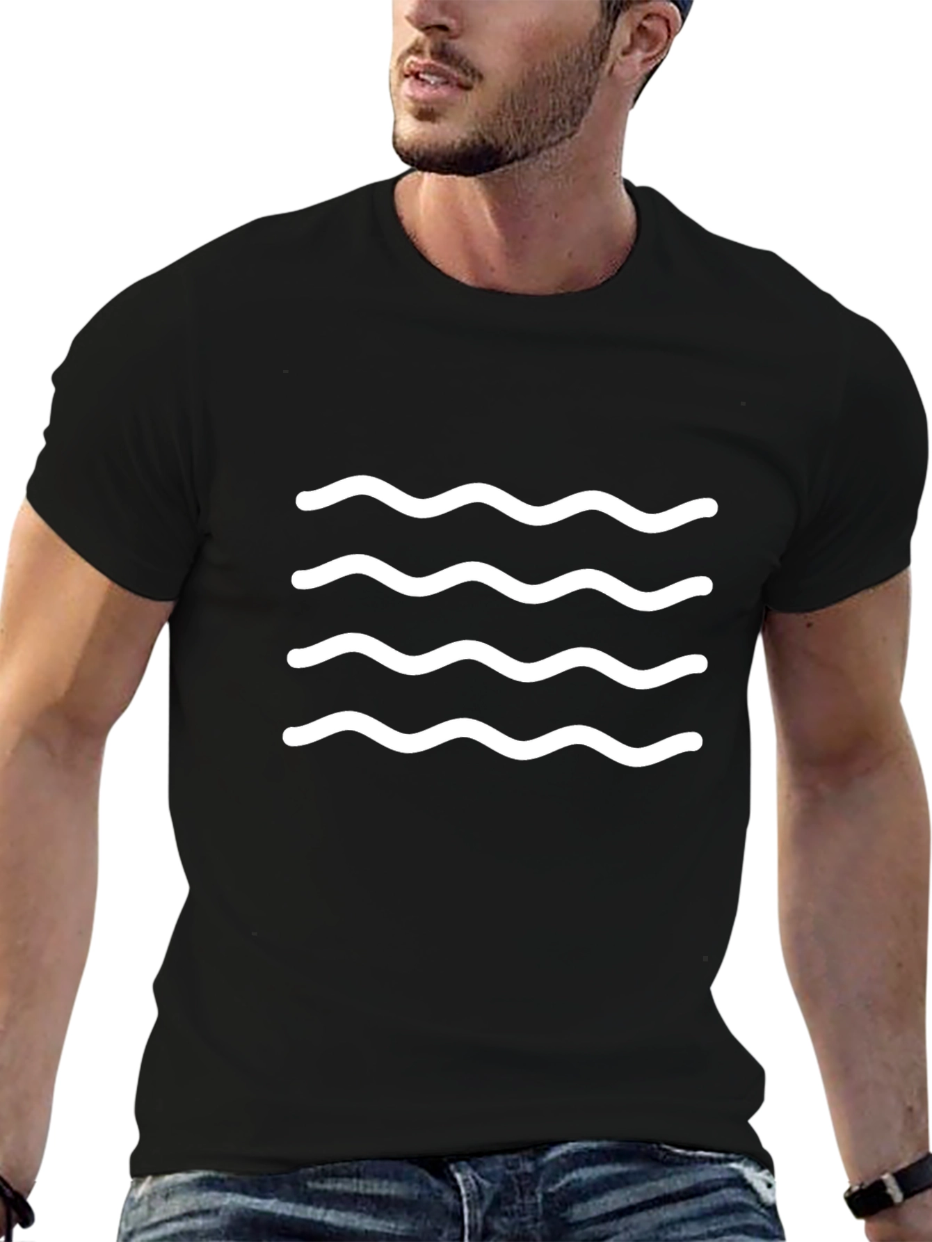Wave Design Black Tee