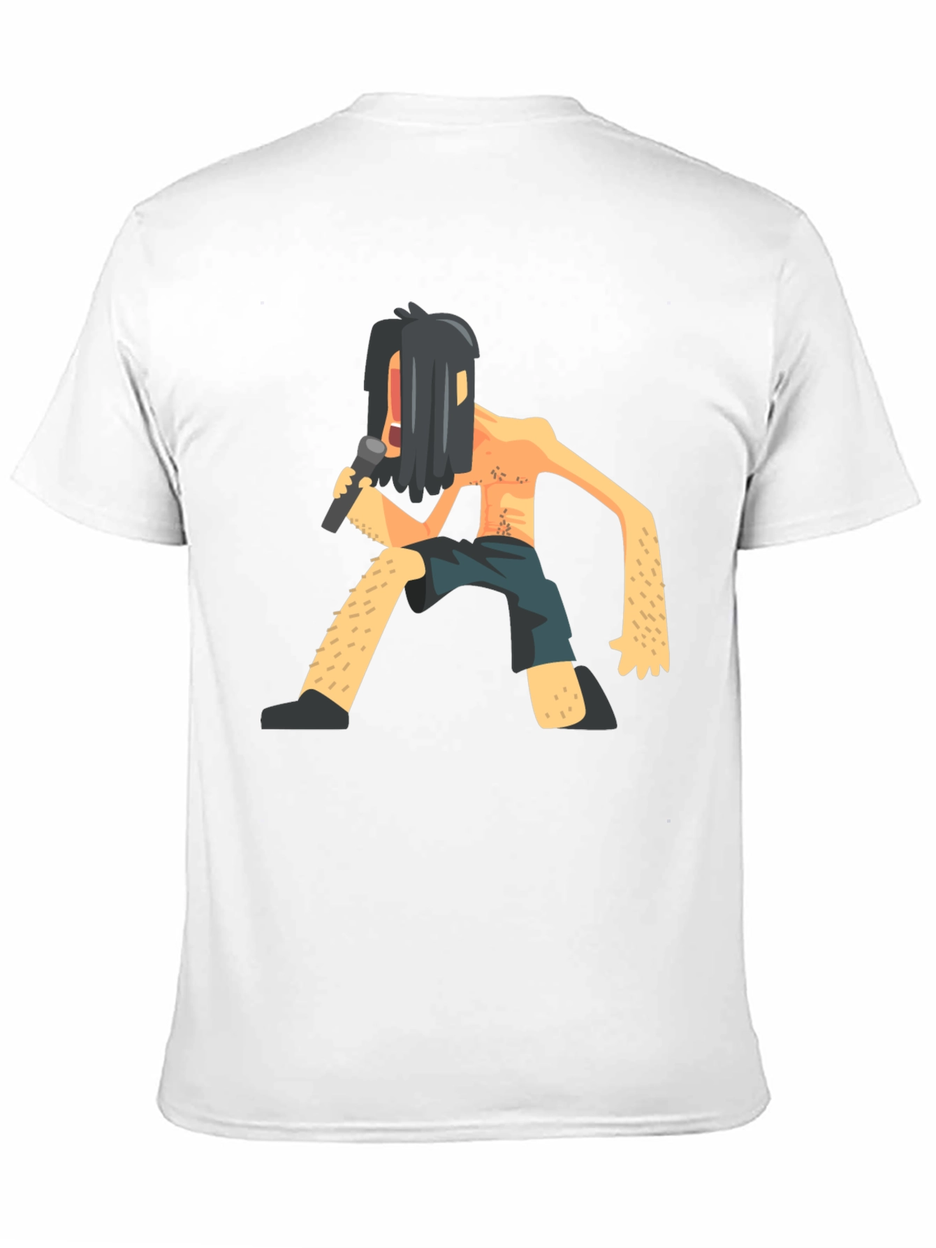 Black T-Shirt with Funny Singer Graphic
