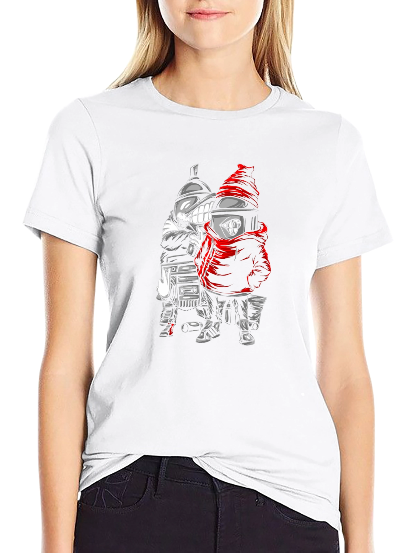 Spray Can Cartoon Graphic Black T-Shirt