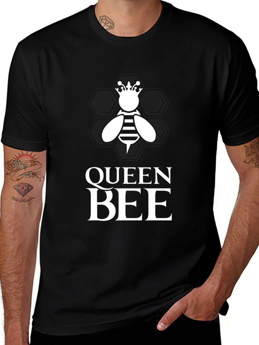 Queen Bee Graphic Tee - Black Cotton T-Shirt