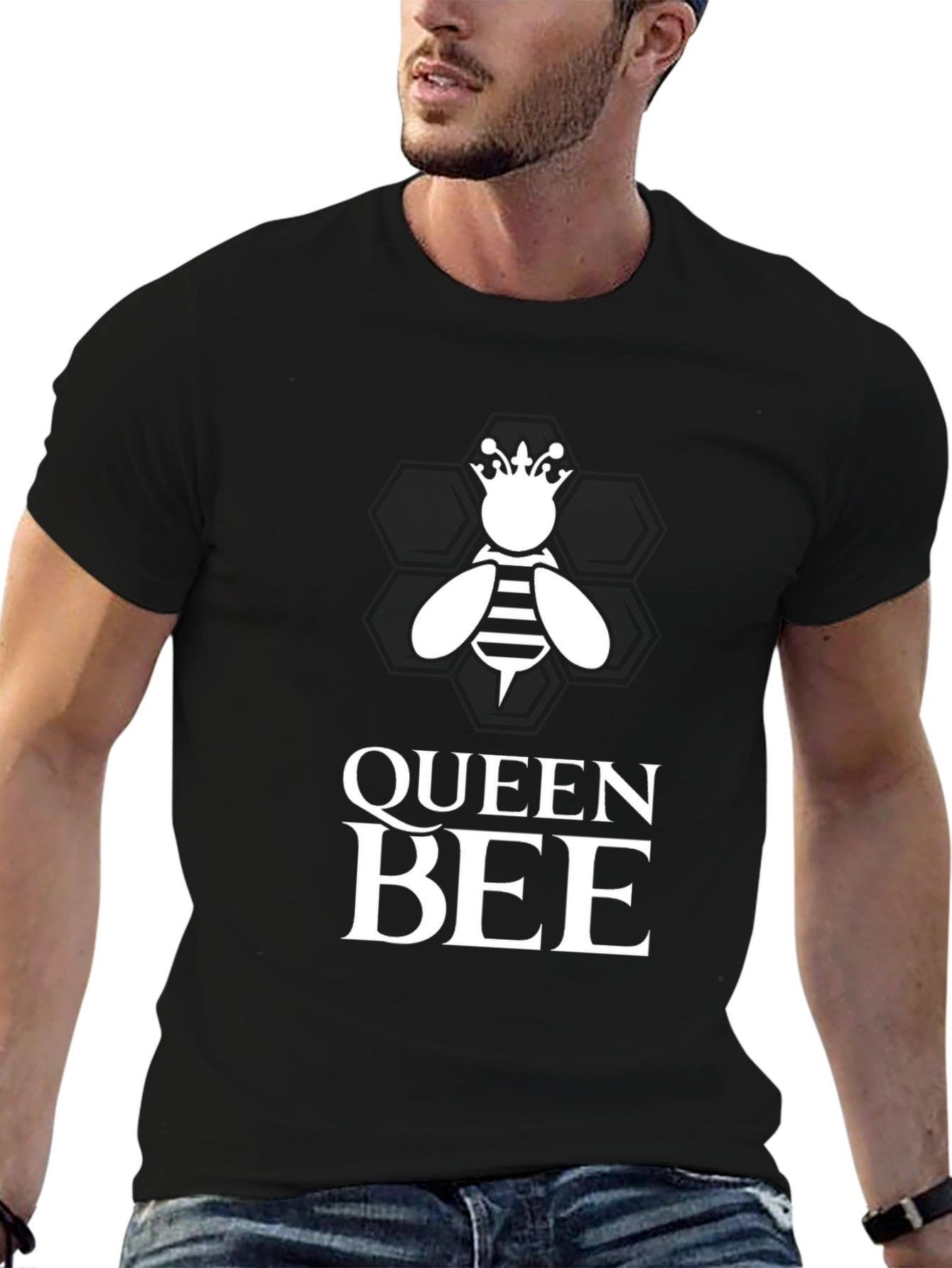 Queen Bee Graphic Tee - Black Cotton T-Shirt