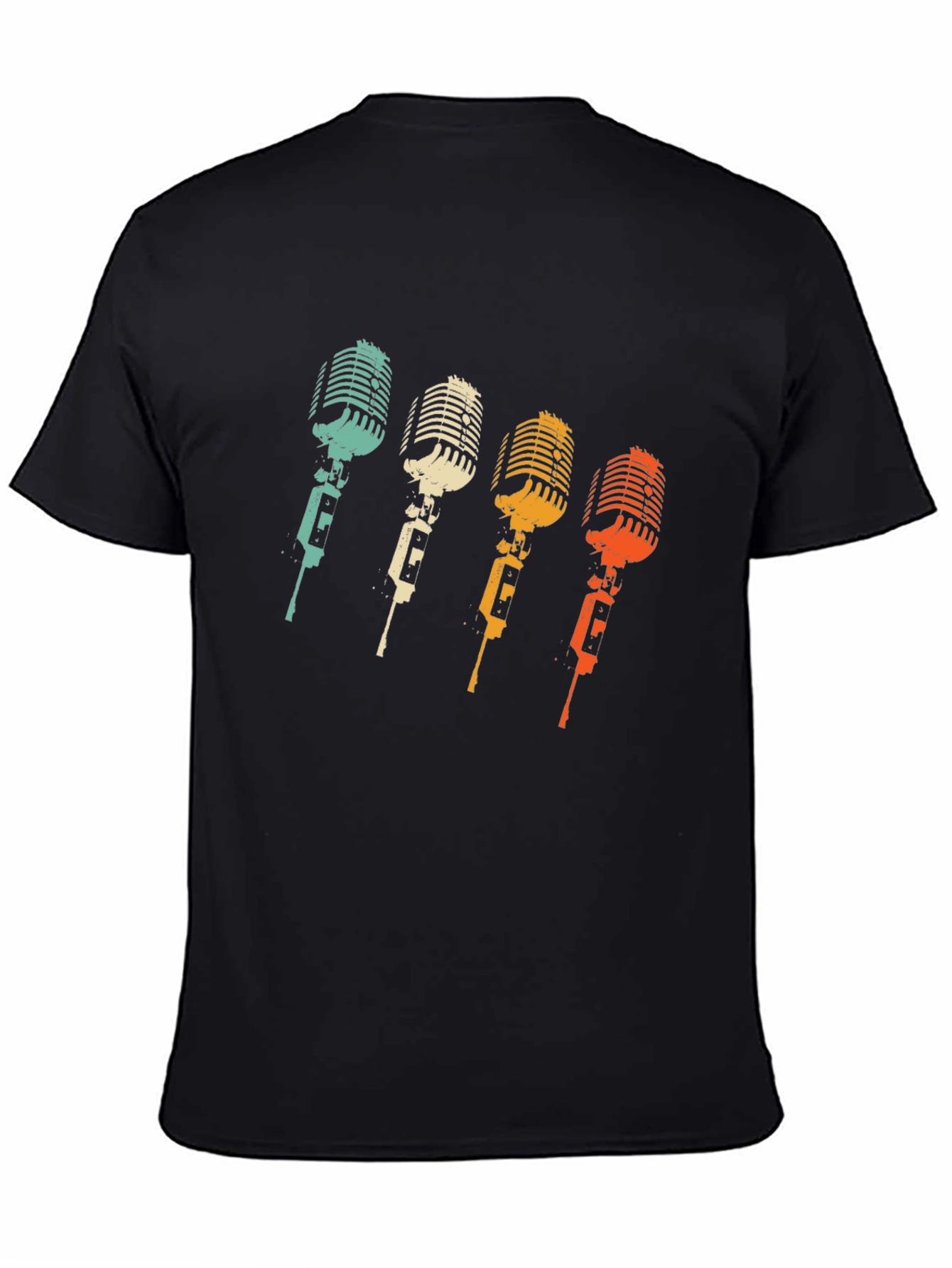 Retro Microphone Graphic Tee - Classic Vocal Design