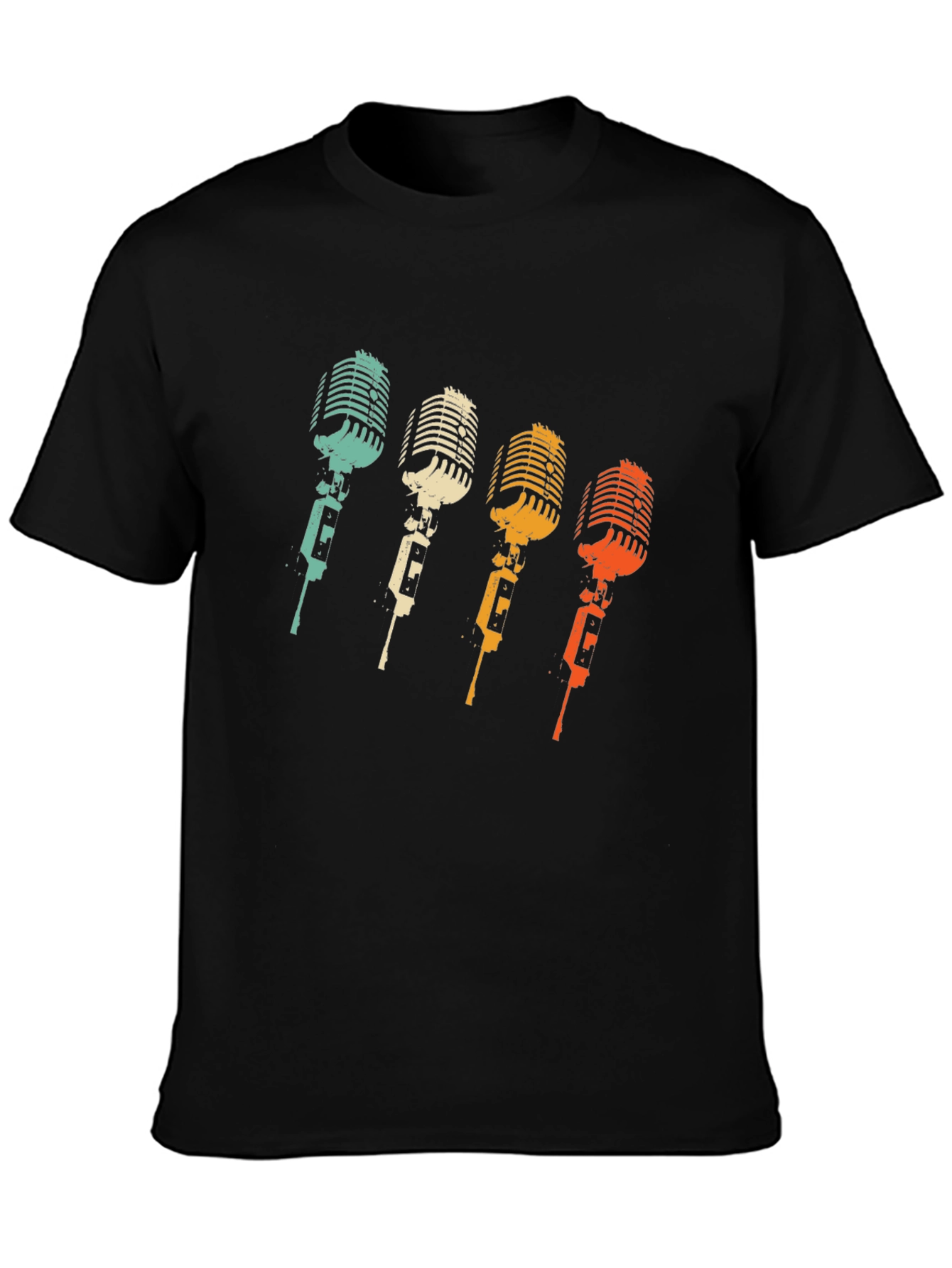 Retro Microphone Graphic Tee - Classic Vocal Design